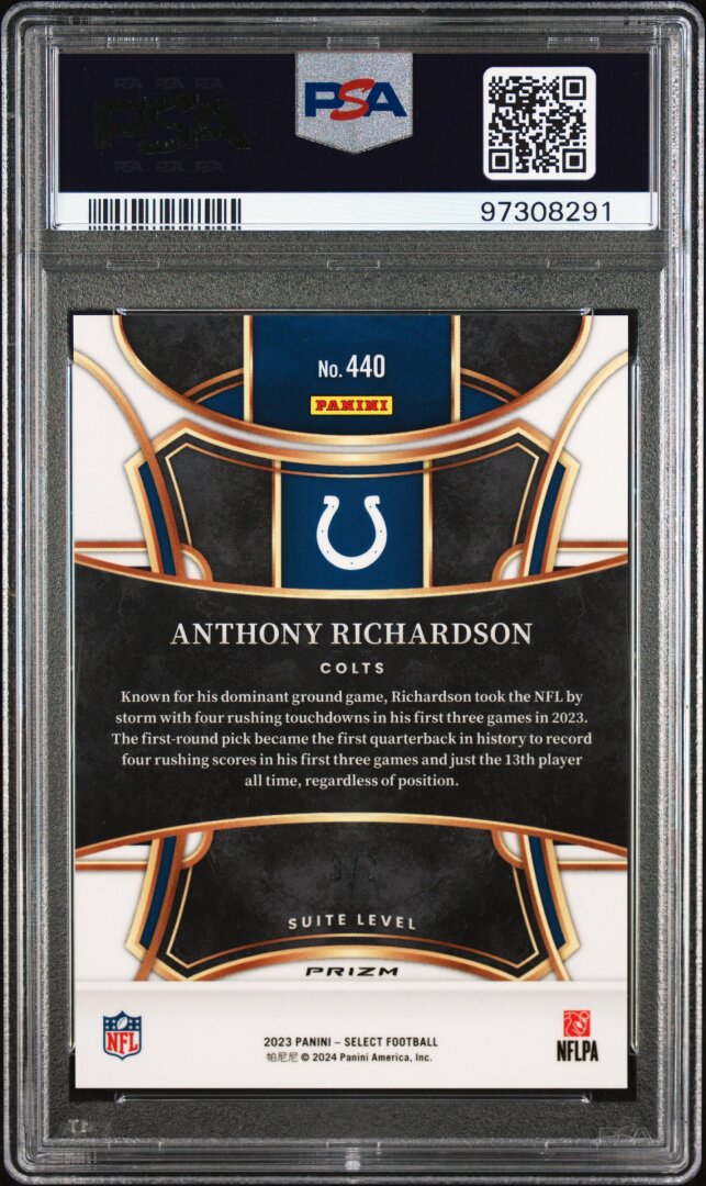 2023 Panini Select Anthony Richardson Neon Orange Pulsar PSA 10 #440