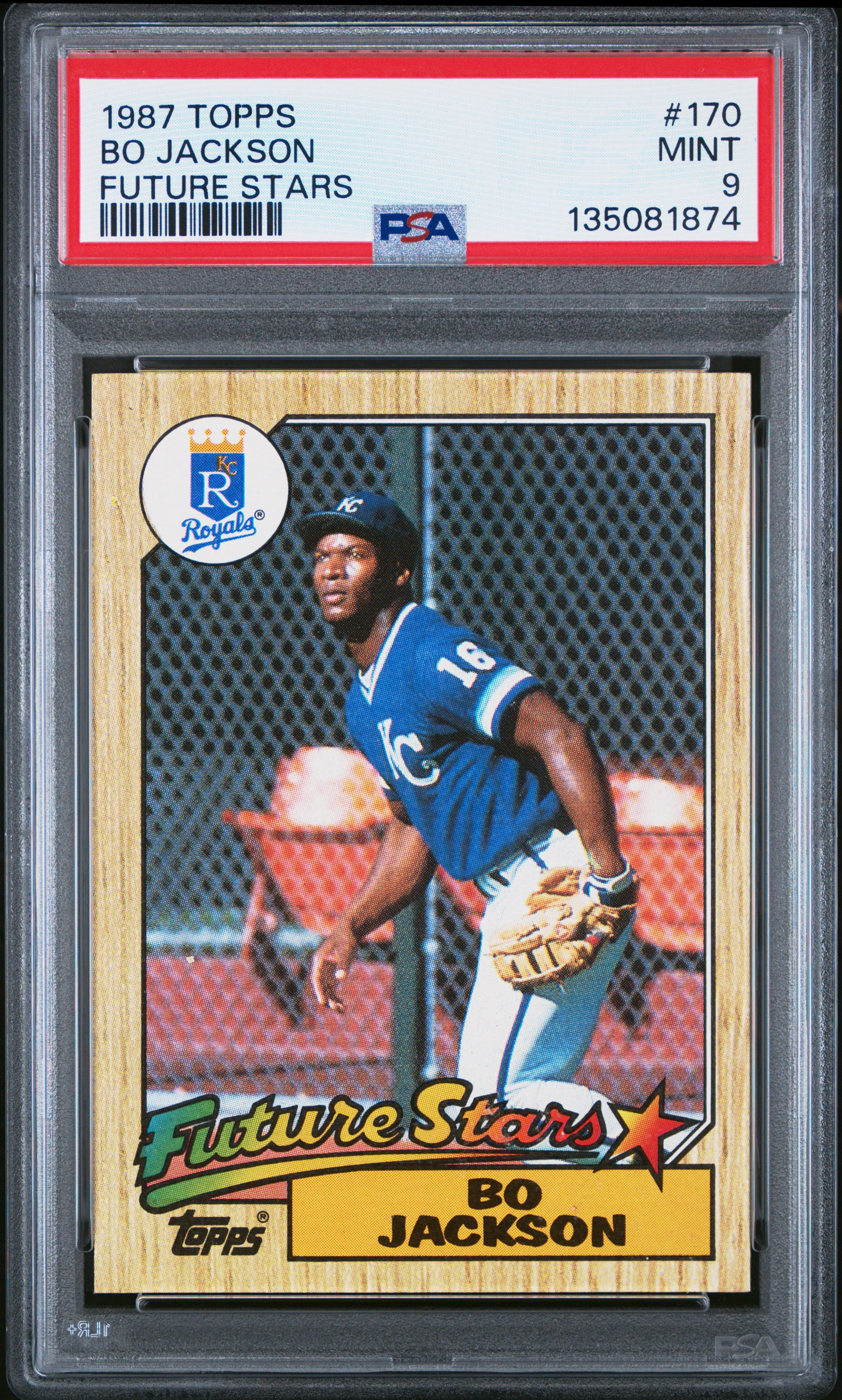 1987 TOPPS 170 BO JACKSON FUTURE STARS PSA 9 - front