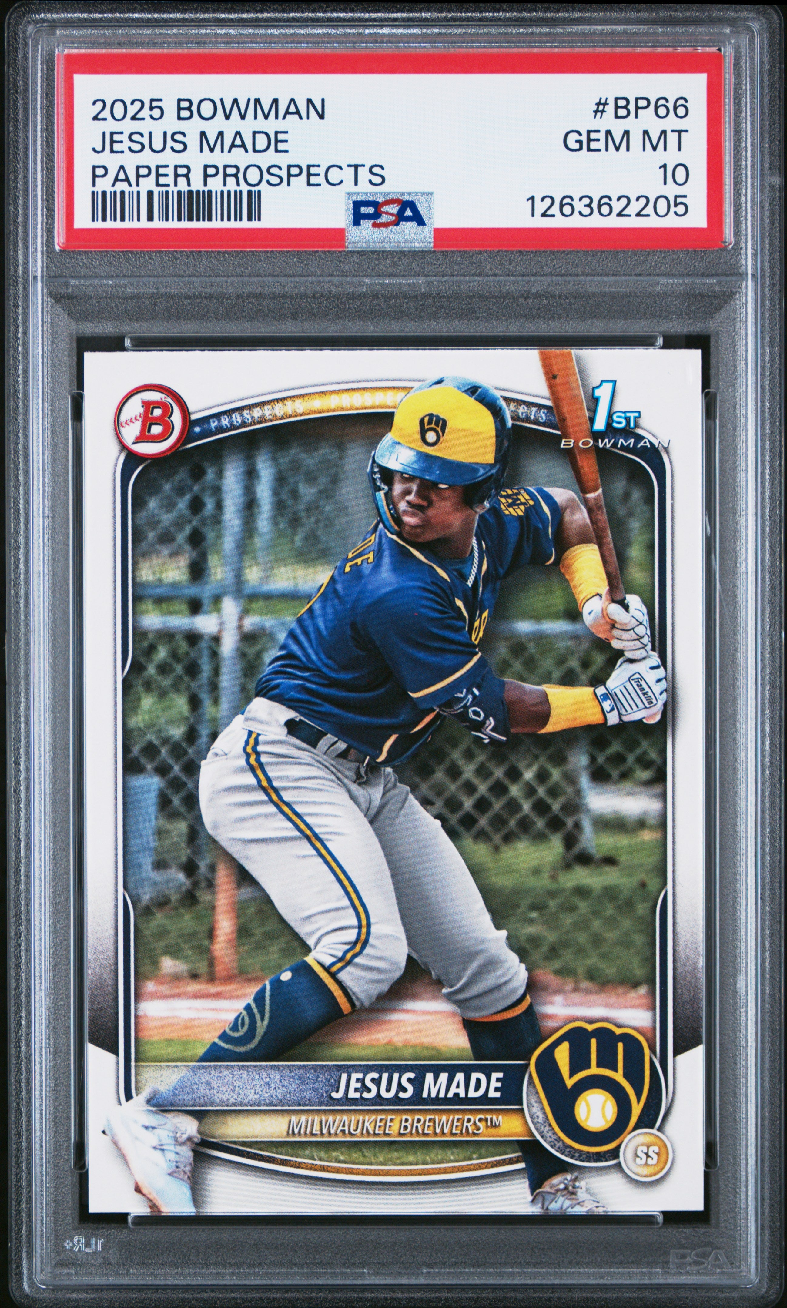 2025 BOWMAN PAPER PROSPECTS BP66 JESUS MADE PSA 10 - front