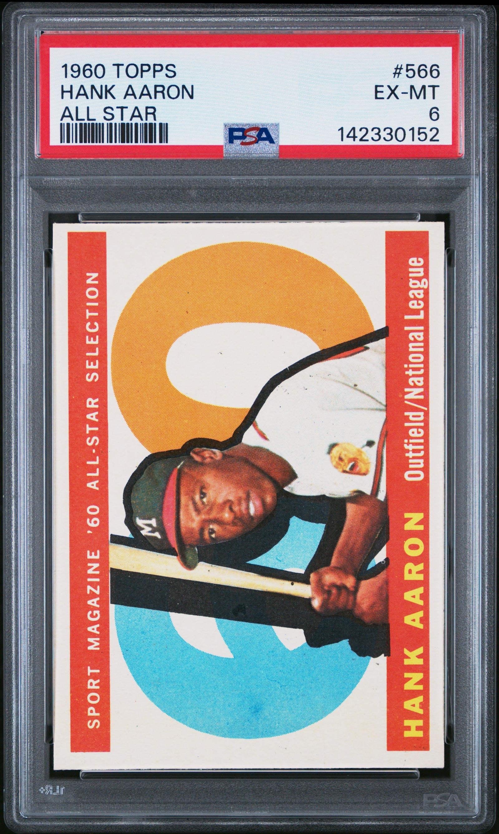 1960 Topps 566 Hank Aaron All Star PSA 6
