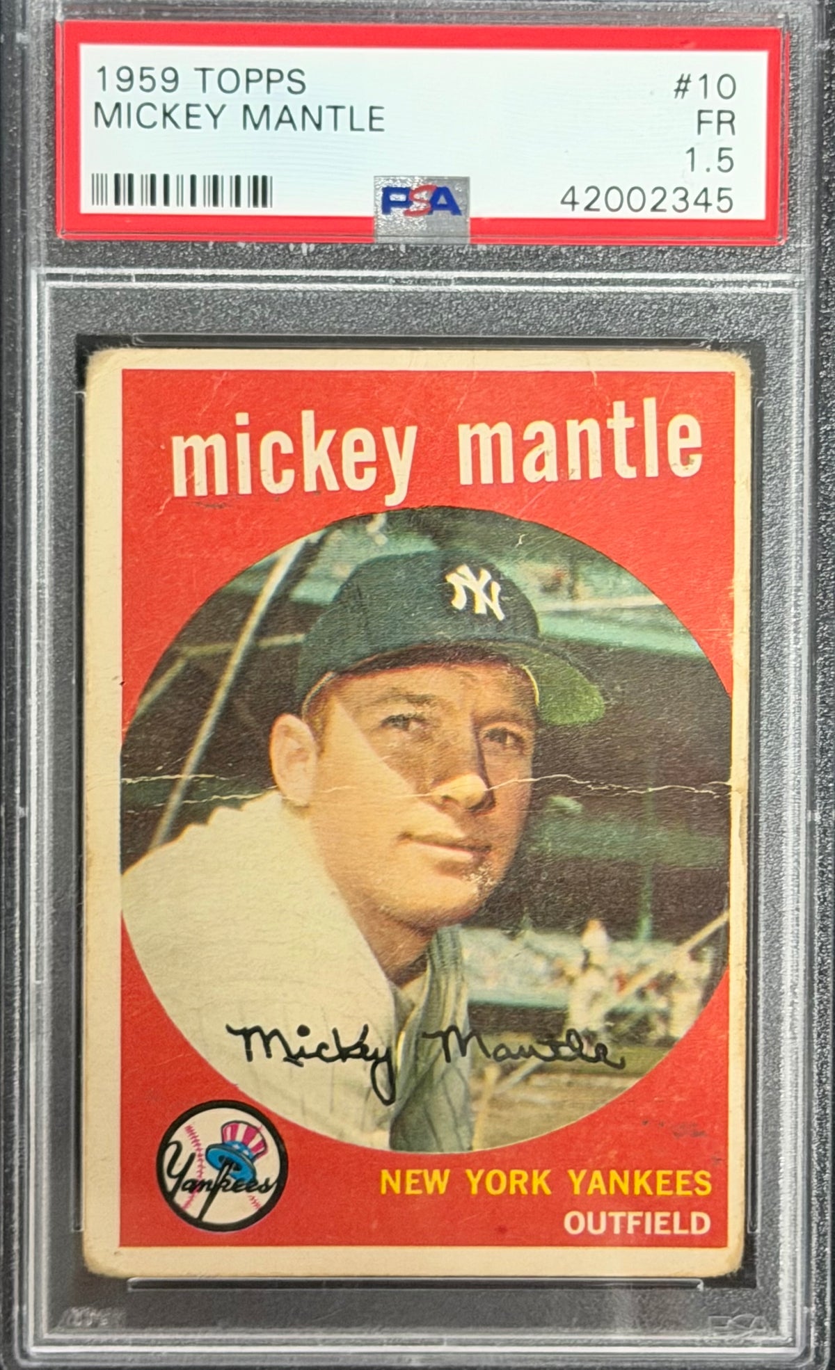 1959 TOPPS 10 MICKEY MANTLE PSA 1.5