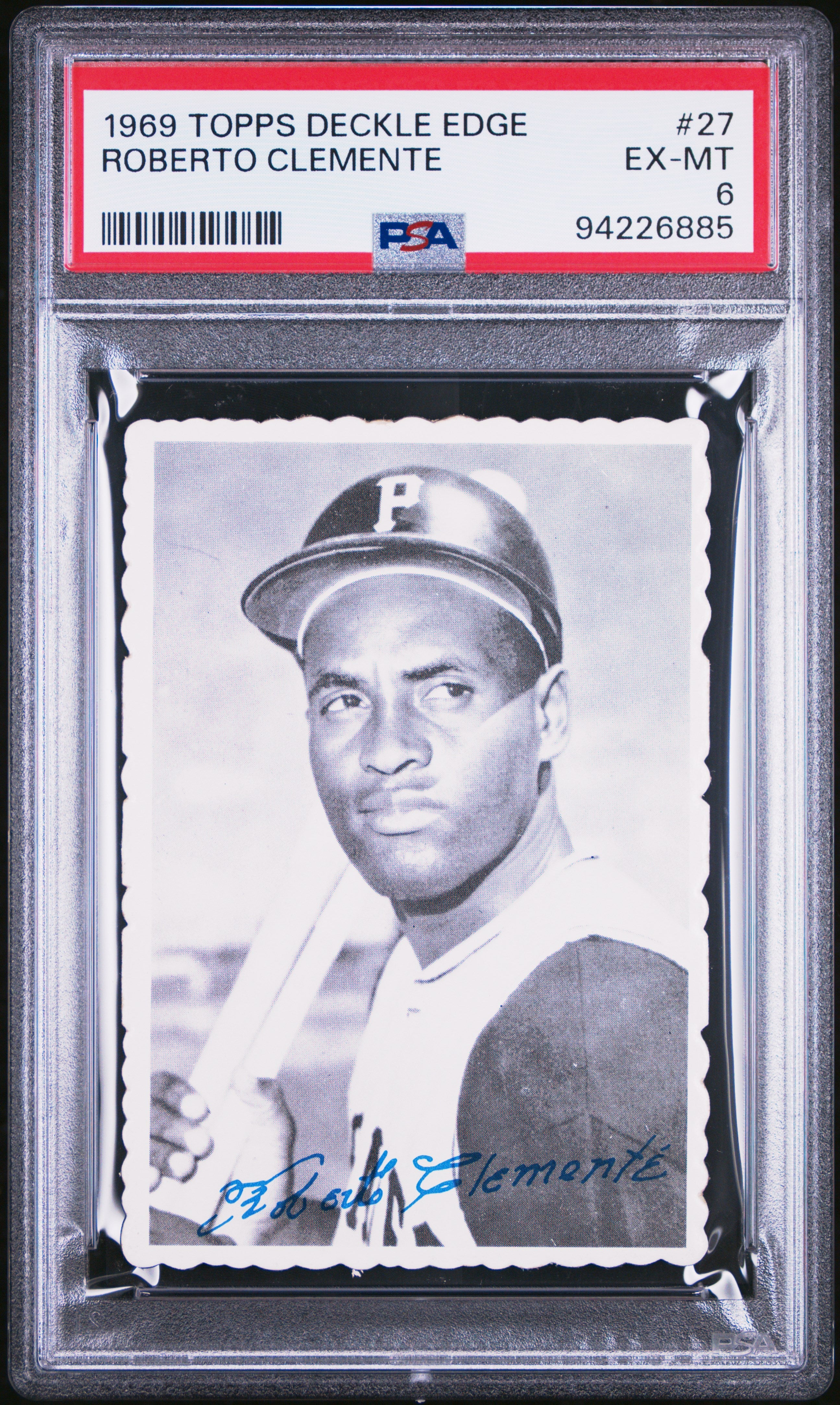 1969 Topps Deckle Edge 27 Roberto Clemente PSA 6