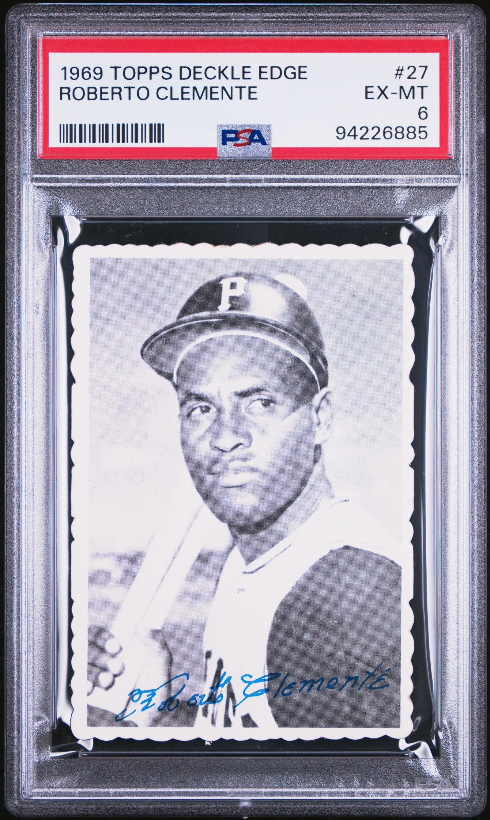 1969 Topps Deckle Edge 27 Roberto Clemente PSA 6