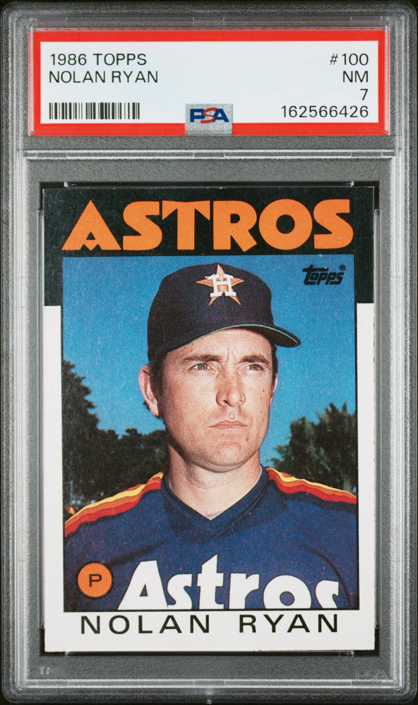 1986 TOPPS 100 NOLAN RYAN PSA 7 - front