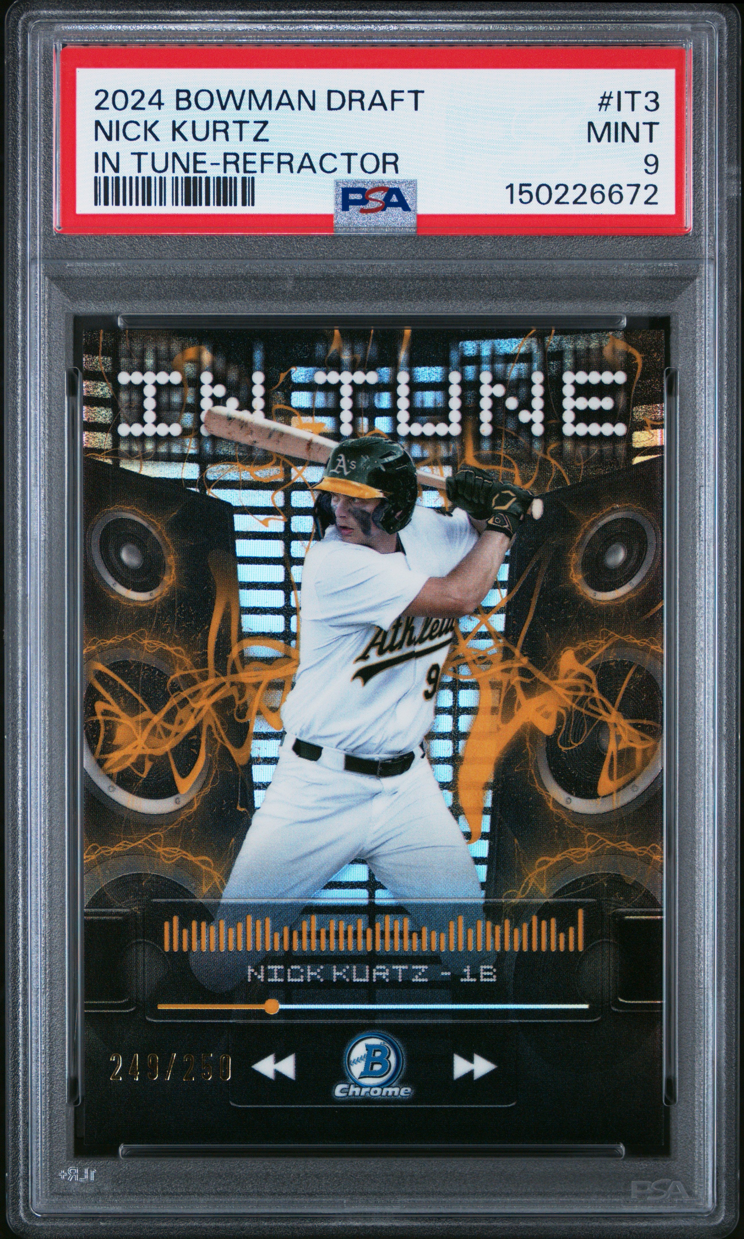 2024 Bowman Draft In Tune It3 Nick Kurtz Refractor PSA 9