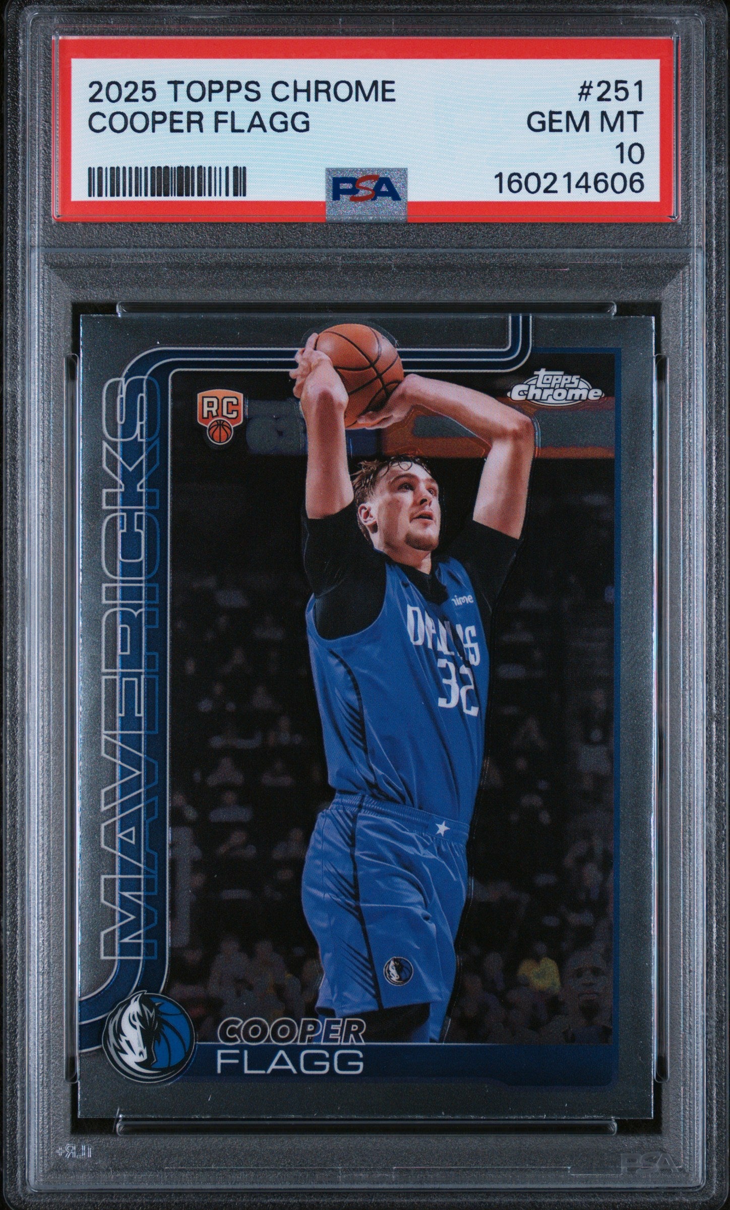 2025 TOPPS CHROME 251 COOPER FLAGG PSA 10 - front