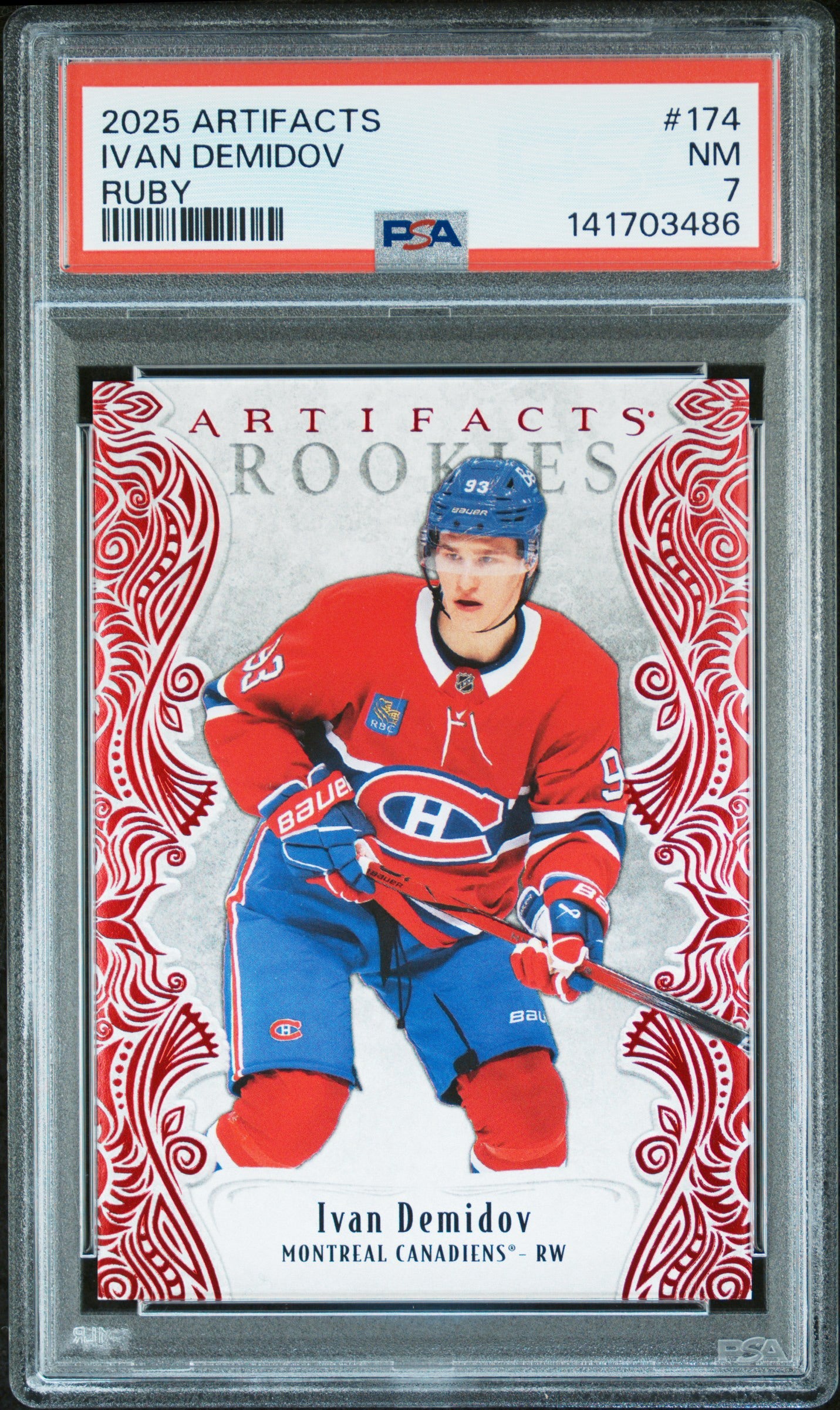2025 Upper Deck Artifacts #174 Ivan Demidov Ruby /599 PSA 7