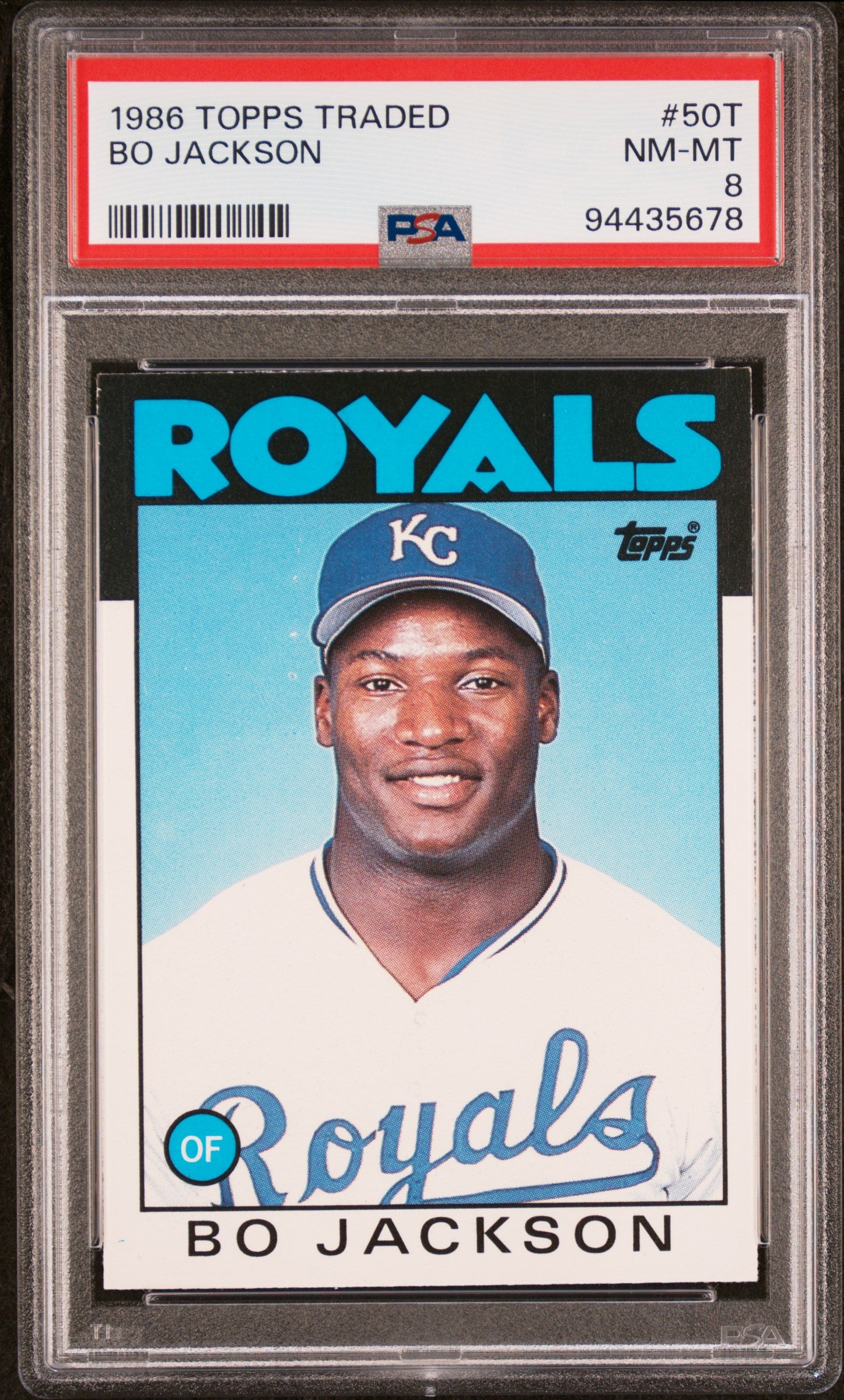 1986 TOPPS TRADED 50T BO JACKSON PSA 8 - front