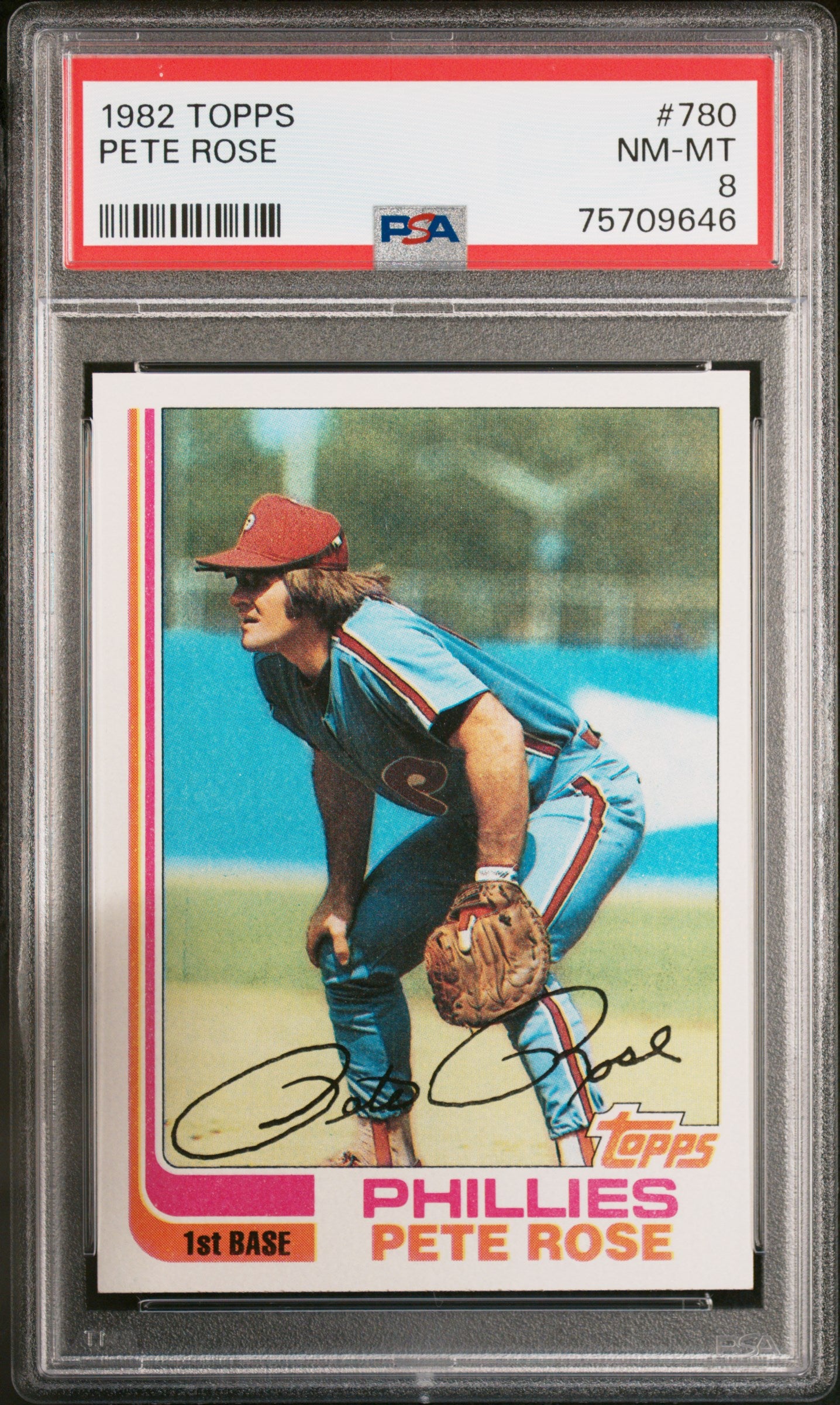1982 TOPPS 780 PETE ROSE PSA 8 - front