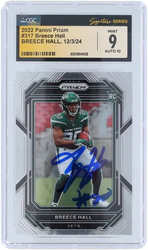 2022 Panini Prizm Breece Hall Autograph CGC Fanatics Authentic 9/10 Rookie Card