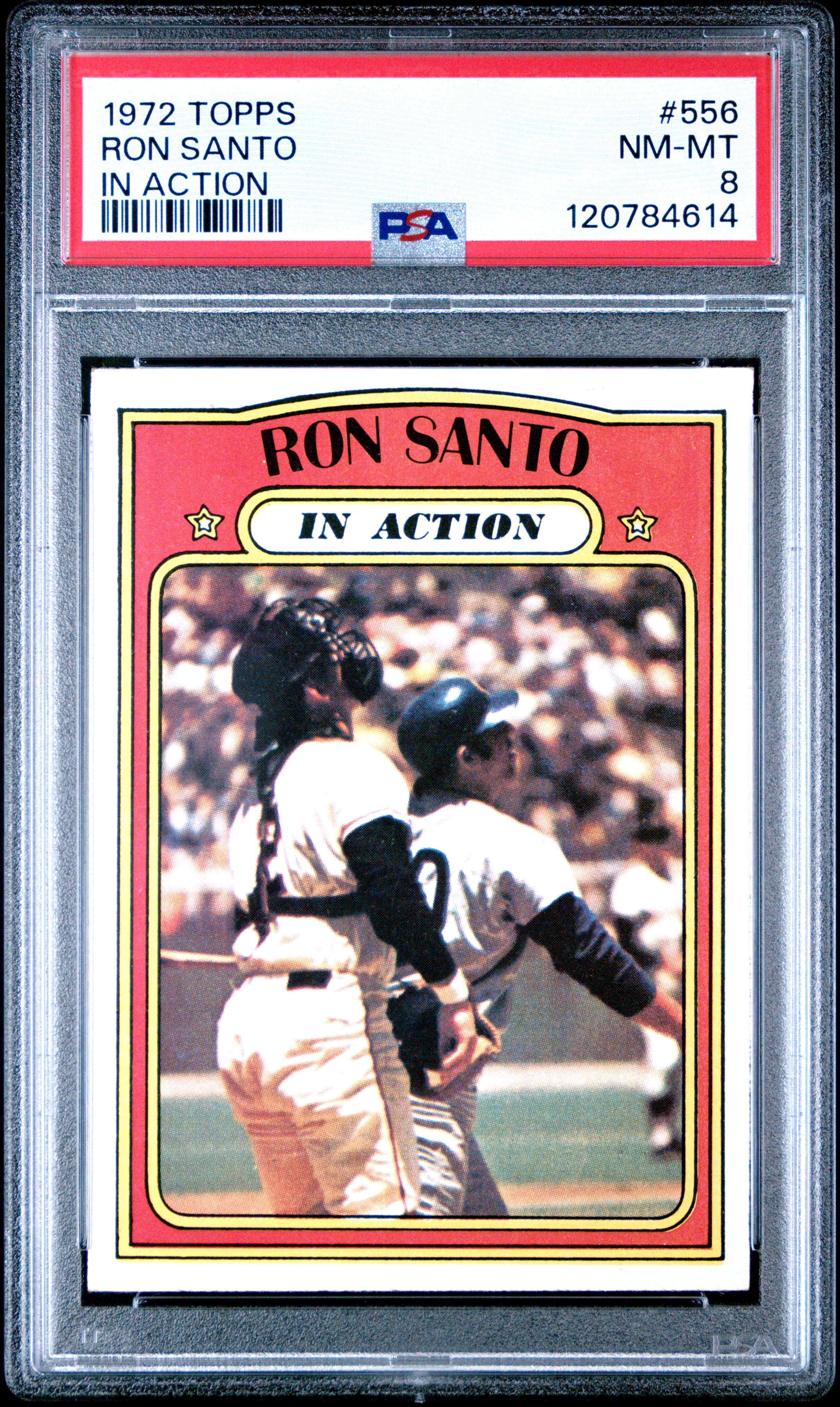 1972 Topps 556 Ron Santo In Action PSA 8