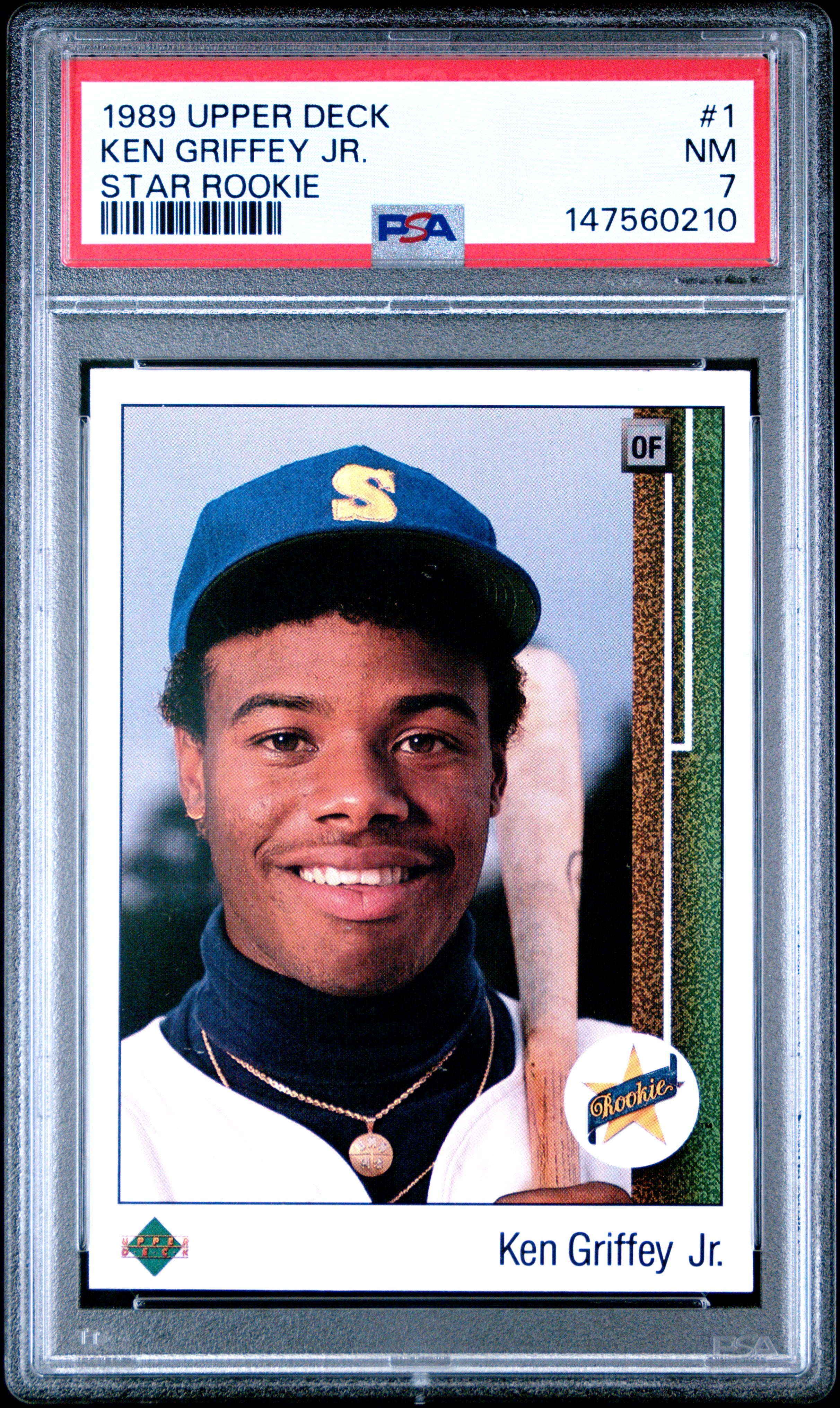 1989 UPPER DECK 1 KEN GRIFFEY JR. STAR ROOKIE PSA 7 - front