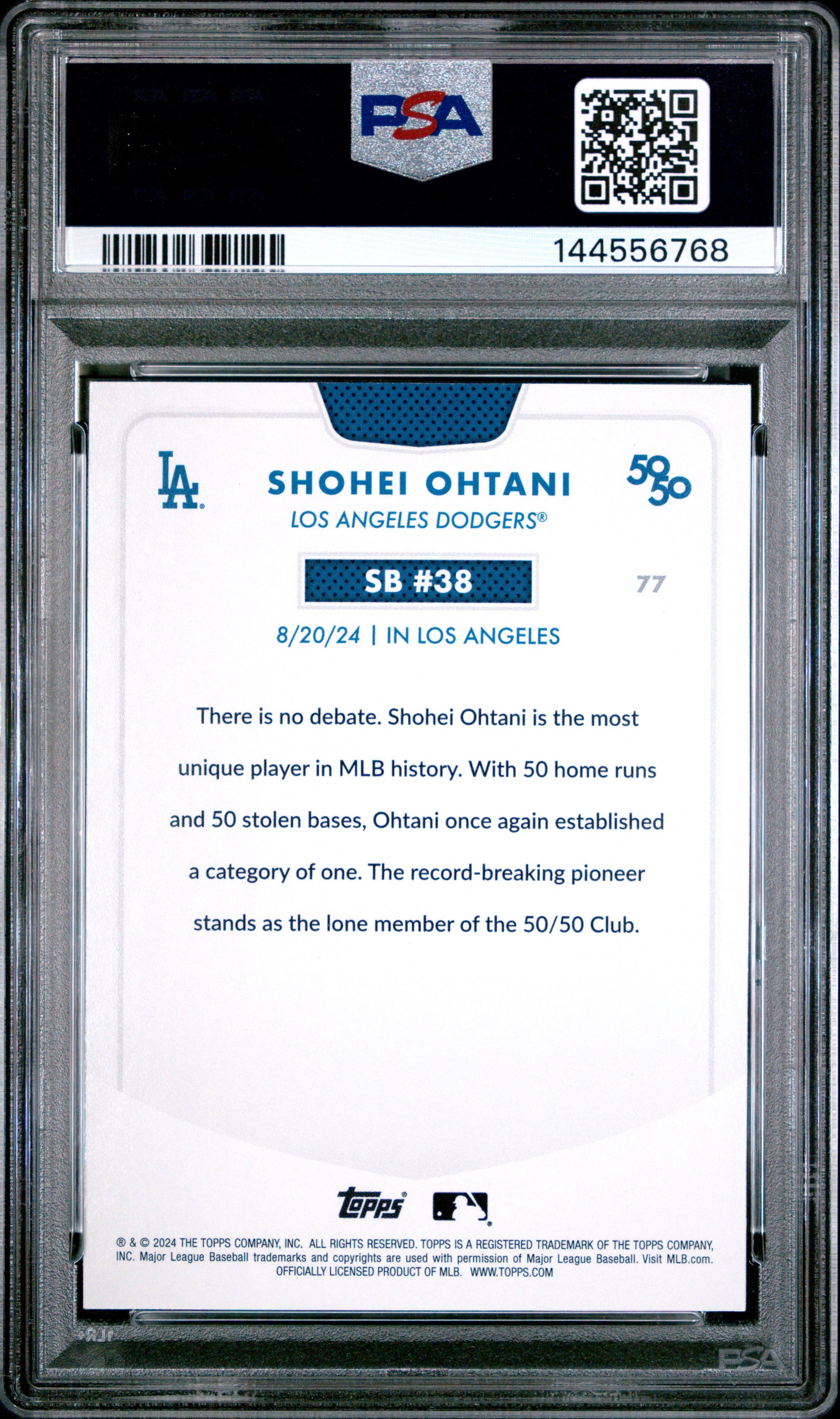 2024 Topps 50/50 Shohei Ohtani 77 Shohei Ohtani PSA 10