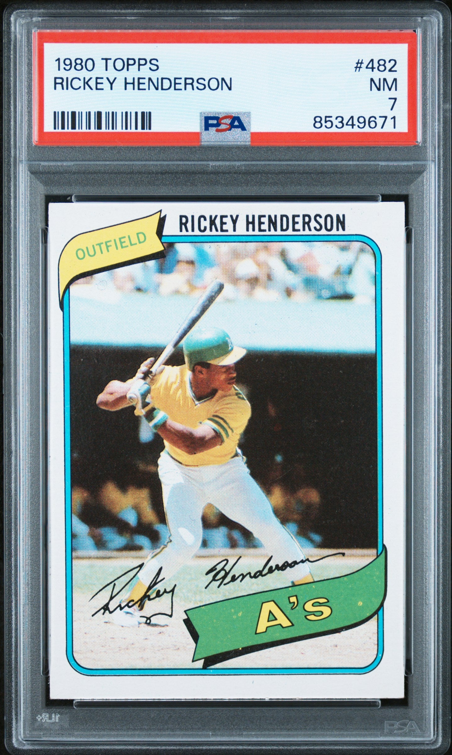 1980 TOPPS 482 RICKEY HENDERSON PSA 7 - front