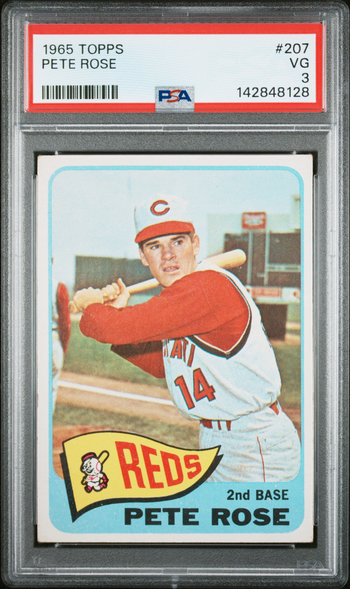 1965 TOPPS 207 PETE ROSE PSA 3 - front