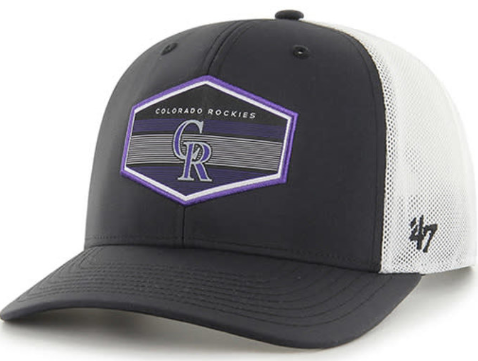 Colorado Rockies Black Burgess 47 Trucker Hat