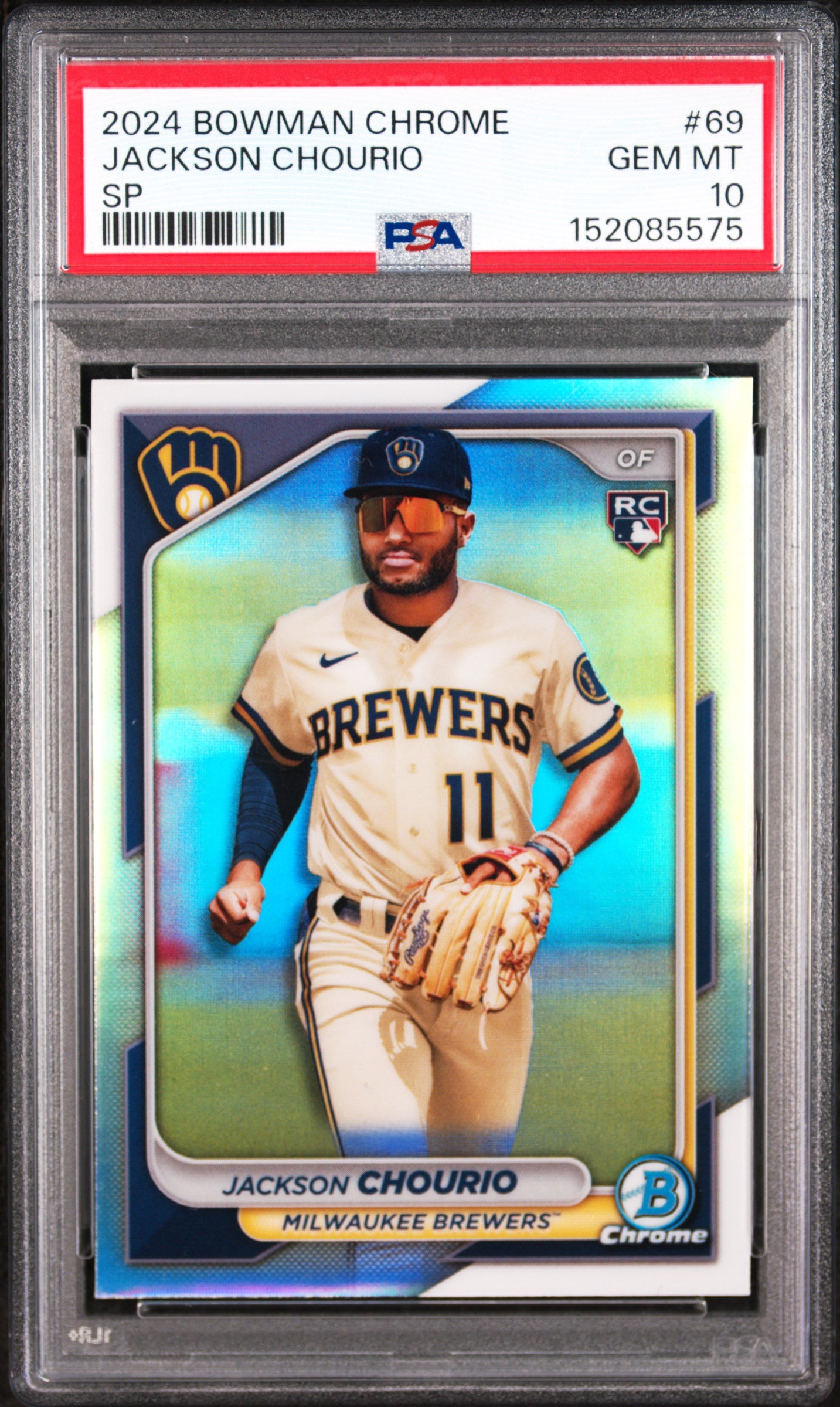 2024 BOWMAN CHROME 69 JACKSON CHOURIO SP PSA 10 - front