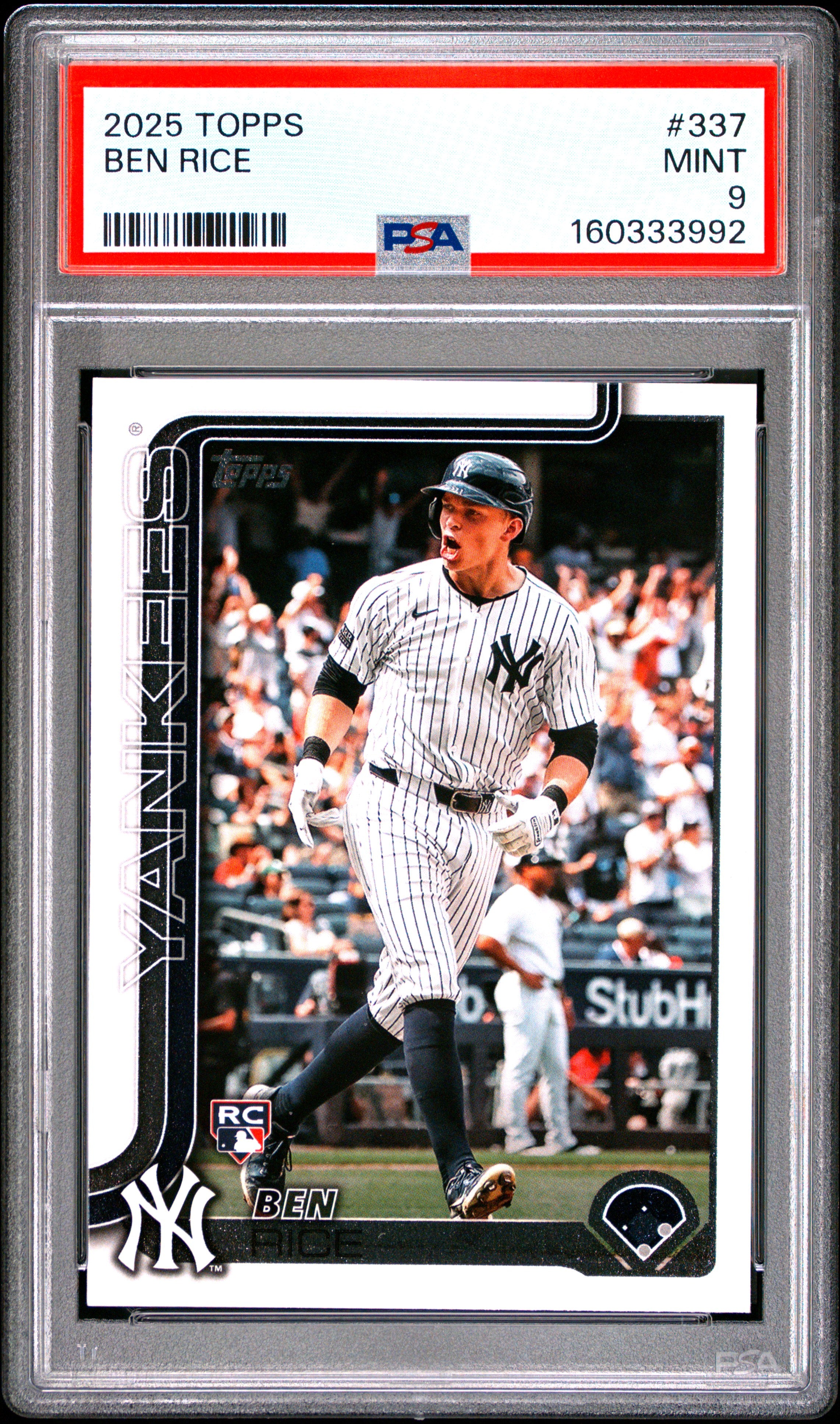2025 TOPPS 337 BEN RICE PSA 9 - front