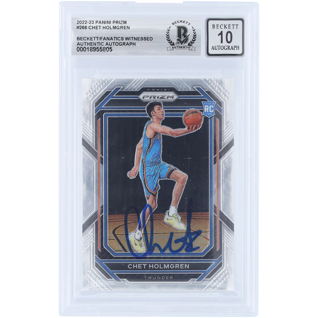 2022-23 Panini Prizm Chet Holmgren Autograph Beckett/Fanatics Authentic Auto 10