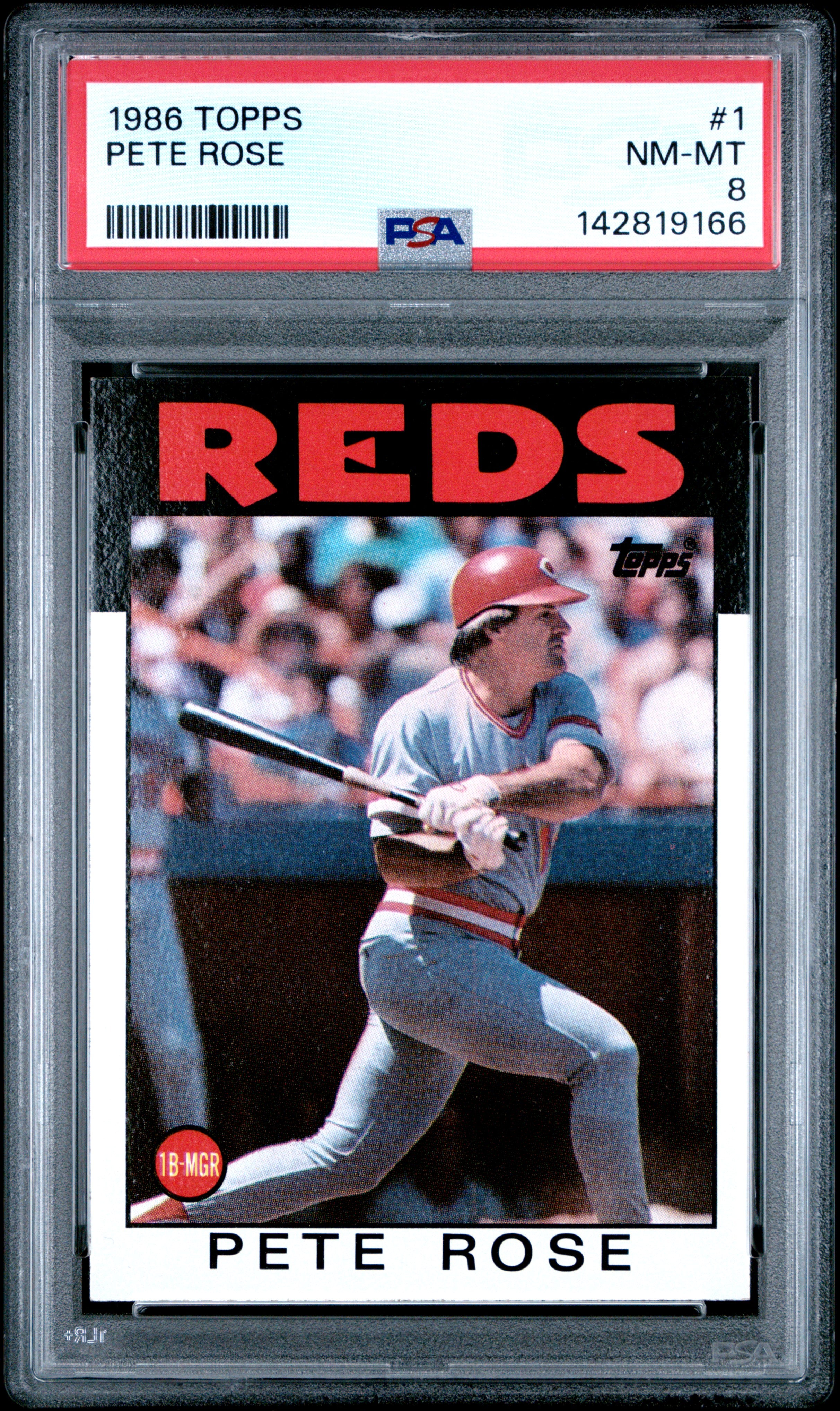 1986 TOPPS 1 PETE ROSE PSA 8 - front