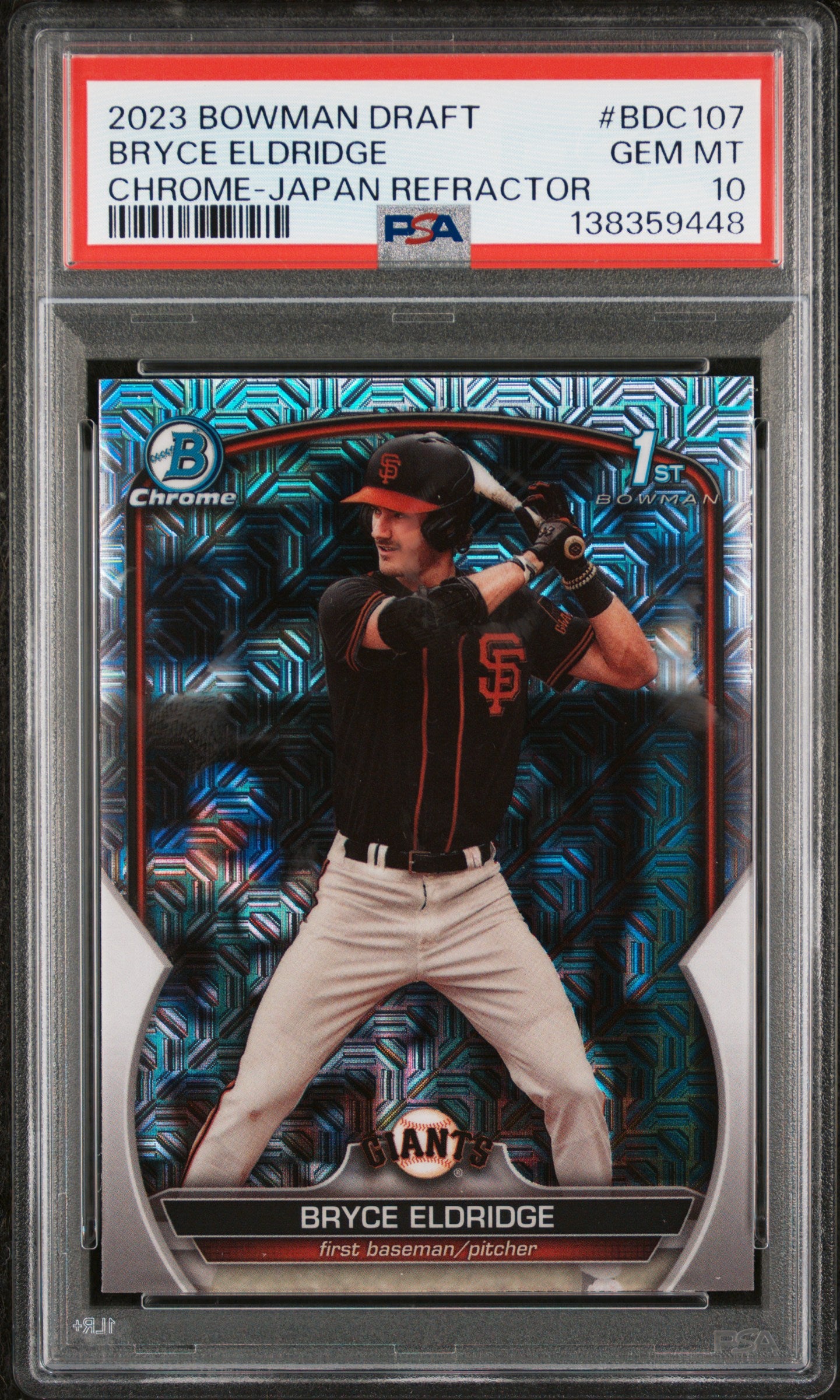 2023 Bowman Draft Bdc107 Bryce Eldridge Chrome-Japan Refractor PSA 10