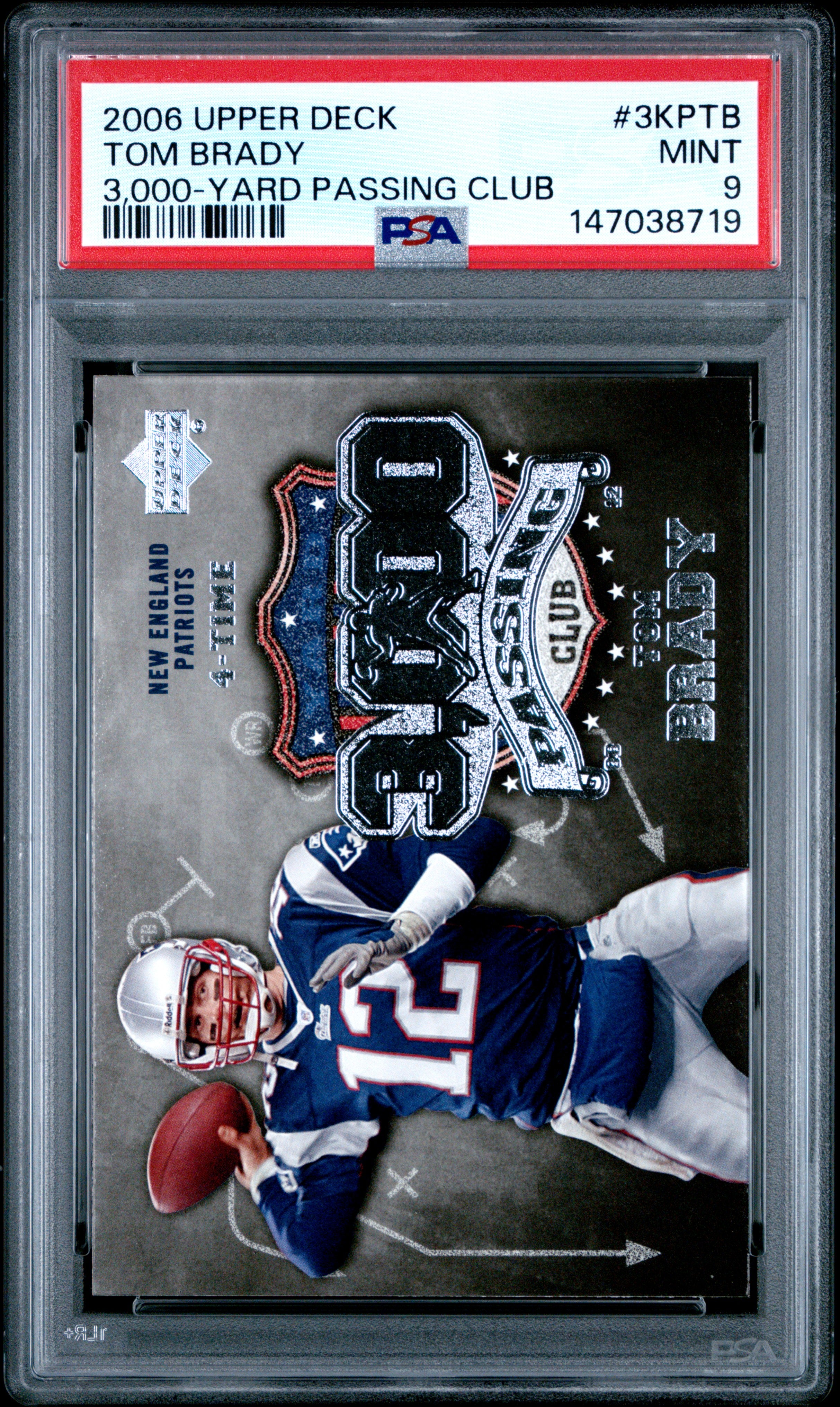 2006 Upper Deck 3,000-Yard Passing Club 3Kptb Tom Brady PSA 9