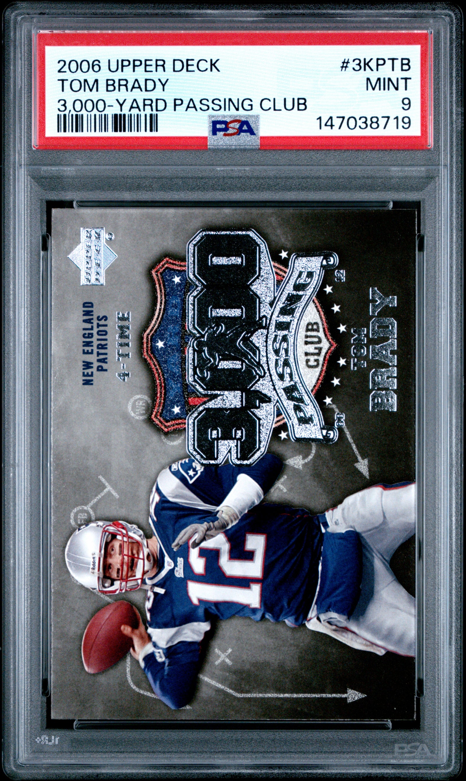 2006 Upper Deck 3,000-Yard Passing Club 3Kptb Tom Brady PSA 9
