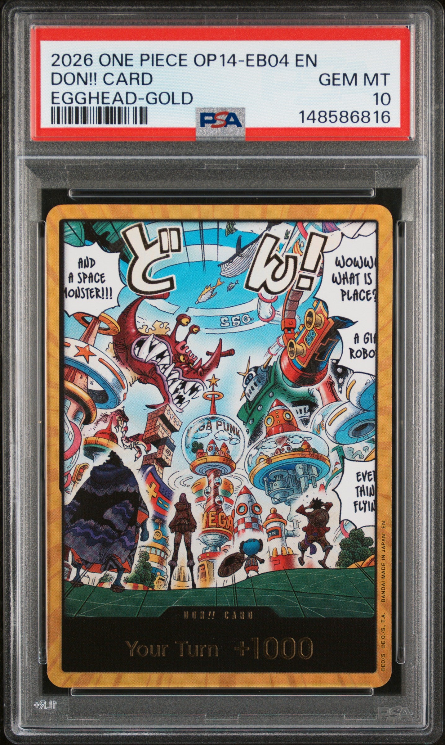 2026 One Piece Op14-Eb04-The Azure Sea'S Seven Don!! Card Egghead-Gold PSA 10