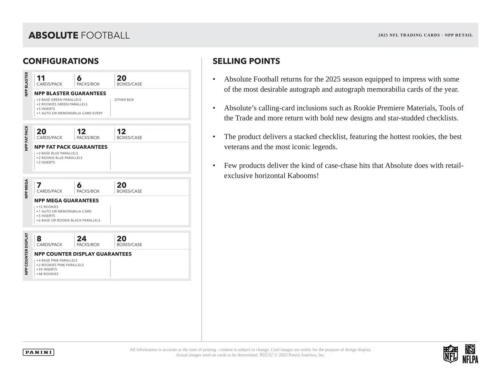2025 Panini Absolute Football Mega Box (Factory Sealed Mega 20-Box Case)