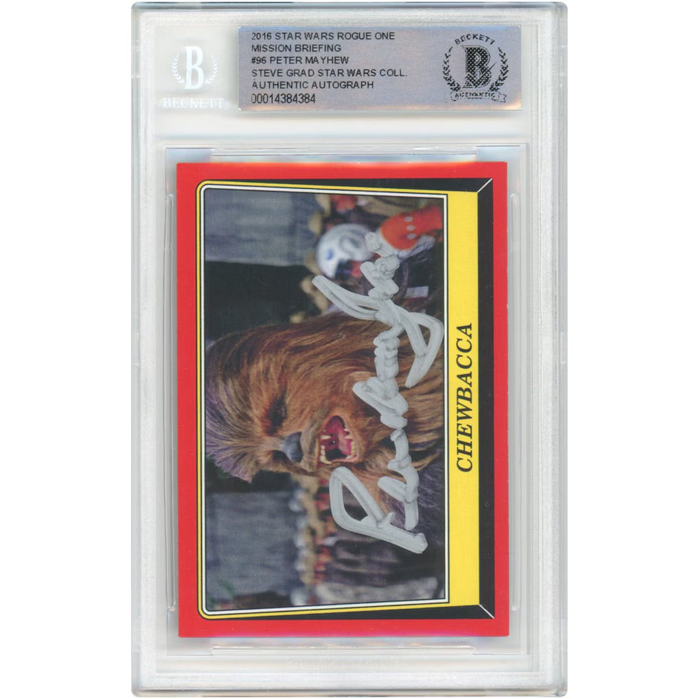 2016 Topps Rogue One Star Wars Peter Mayhew Autograph Mission Briefing BAS Authentic