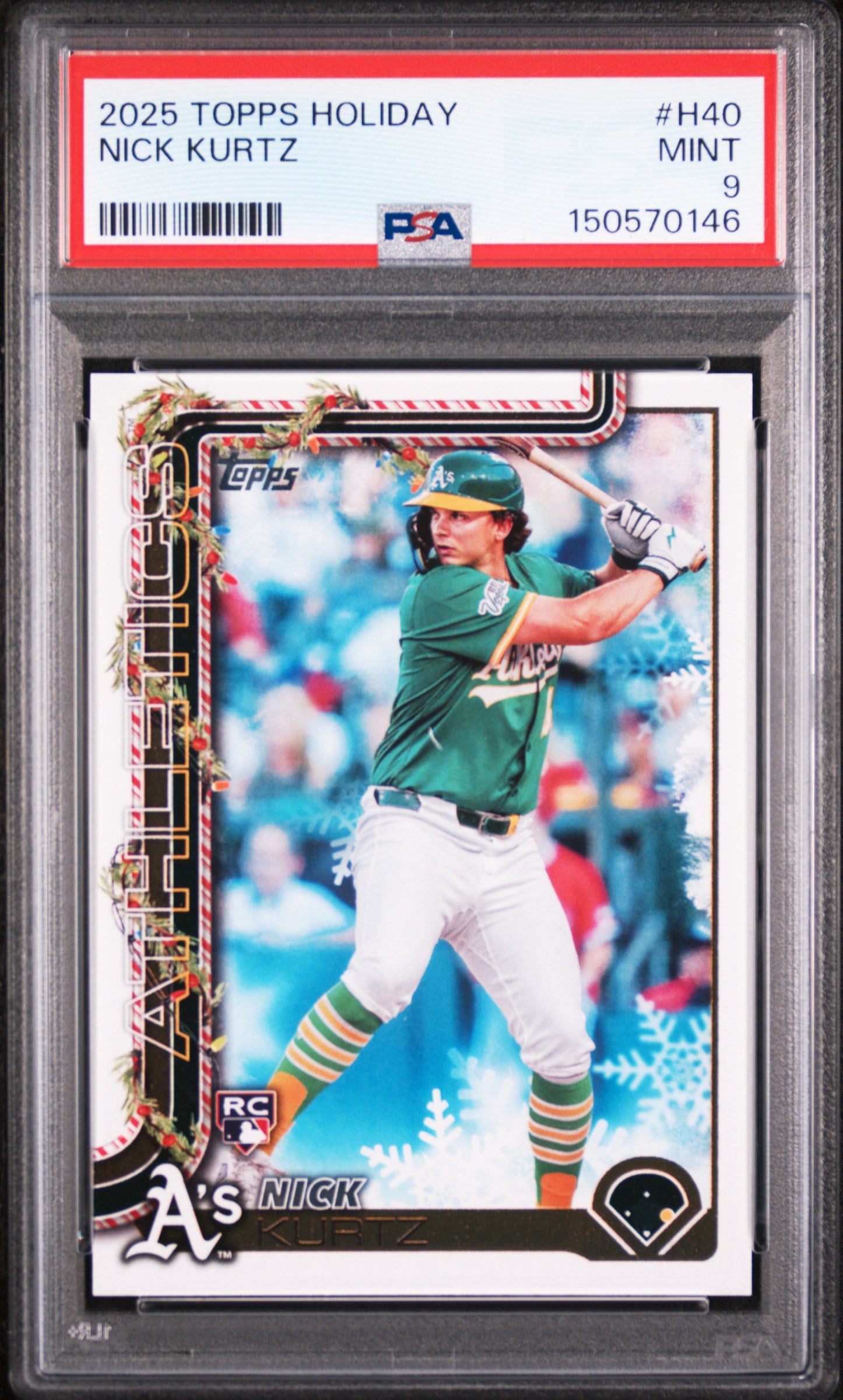 2025 TOPPS HOLIDAY H40 NICK KURTZ PSA 9 - front