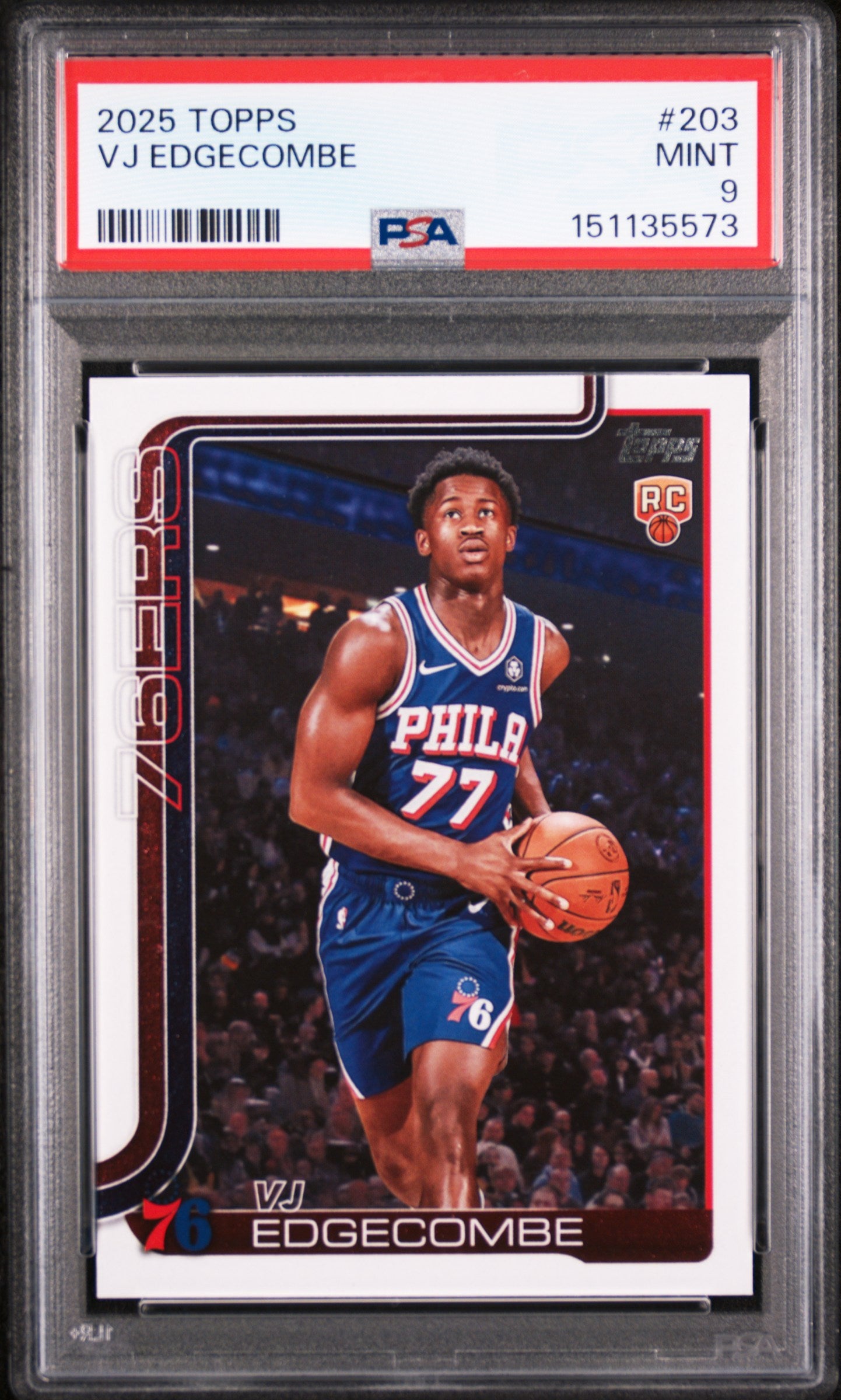 2025 TOPPS 203 VJ EDGECOMBE PSA 9 - front