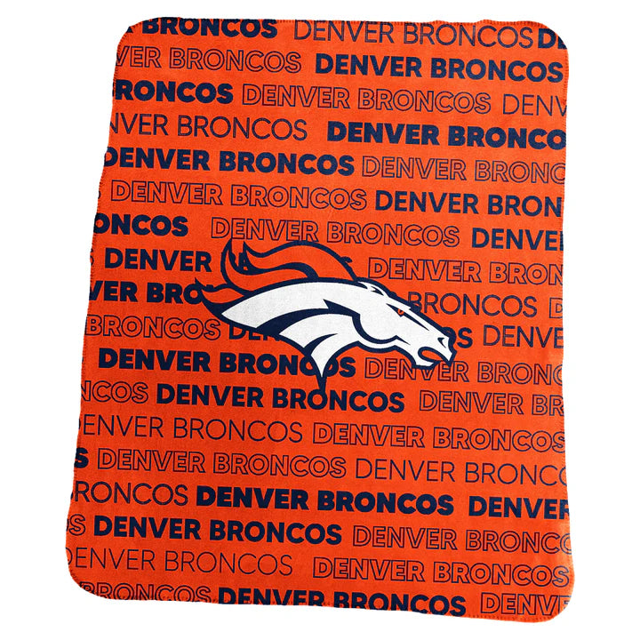 Denver Broncos Carrot Classic Fleece Throw Blanket