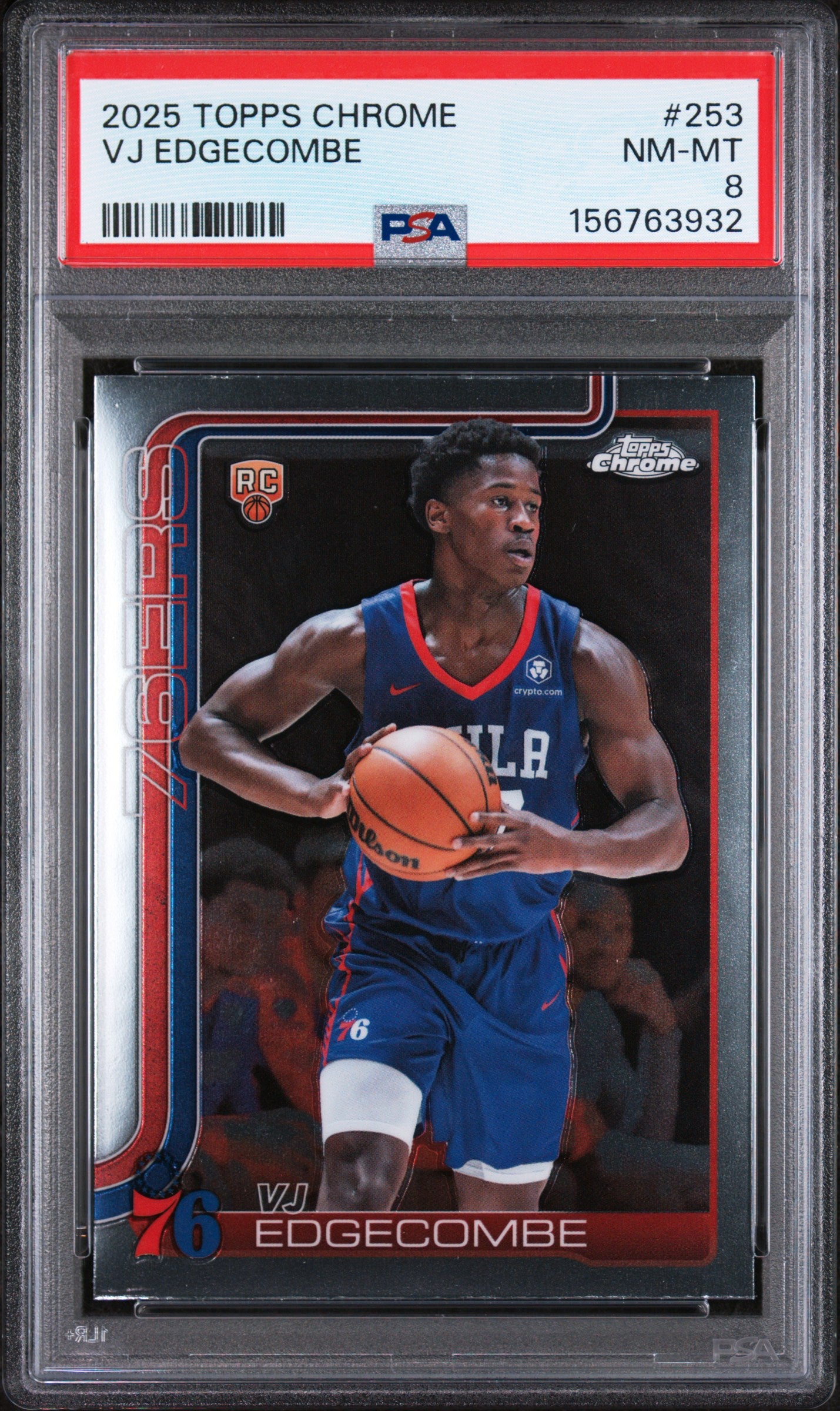2025 TOPPS CHROME 253 VJ EDGECOMBE PSA 8 - front