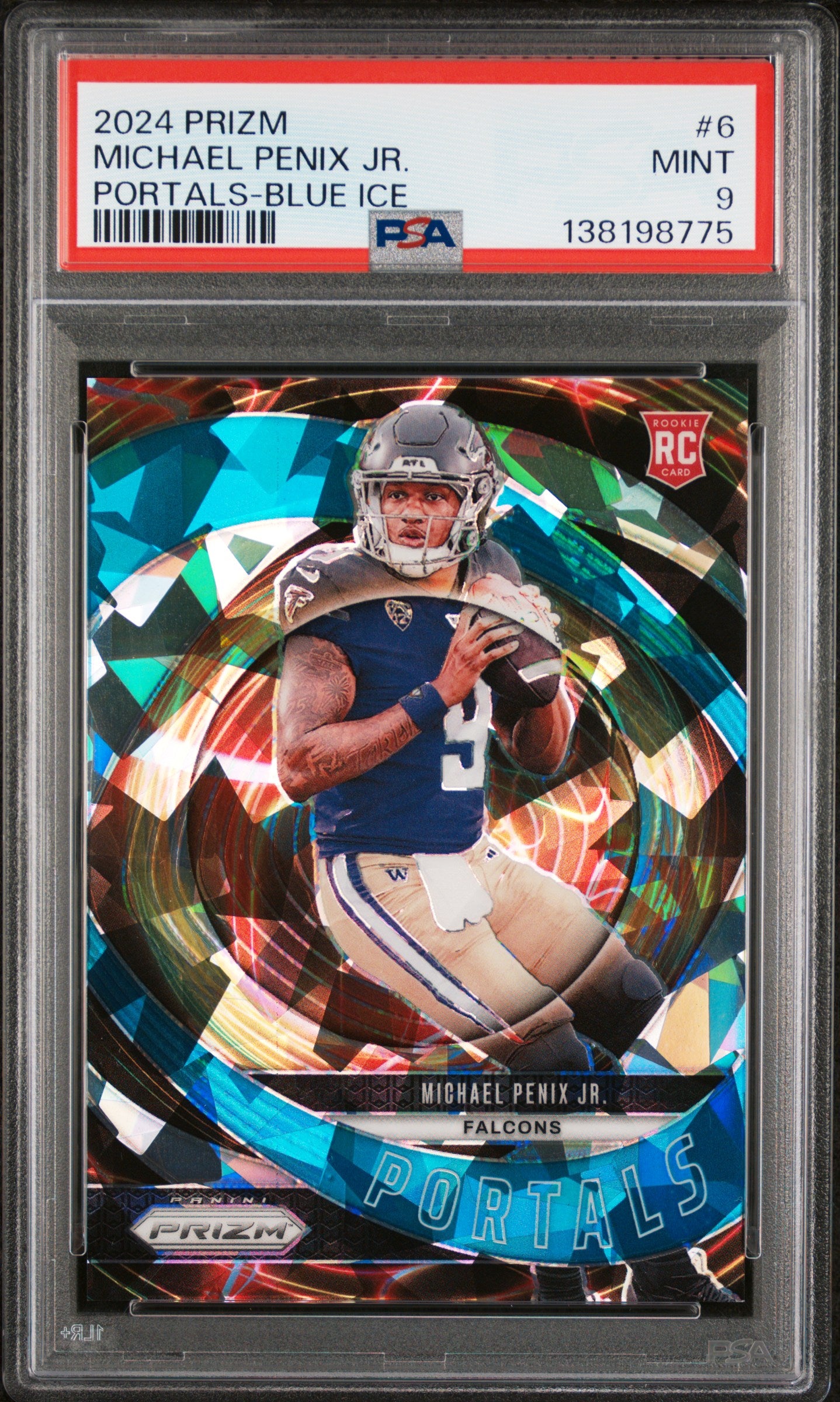 2024 Panini Prizm Portals 6 Michael Penix Jr. Blue Ice PSA 9