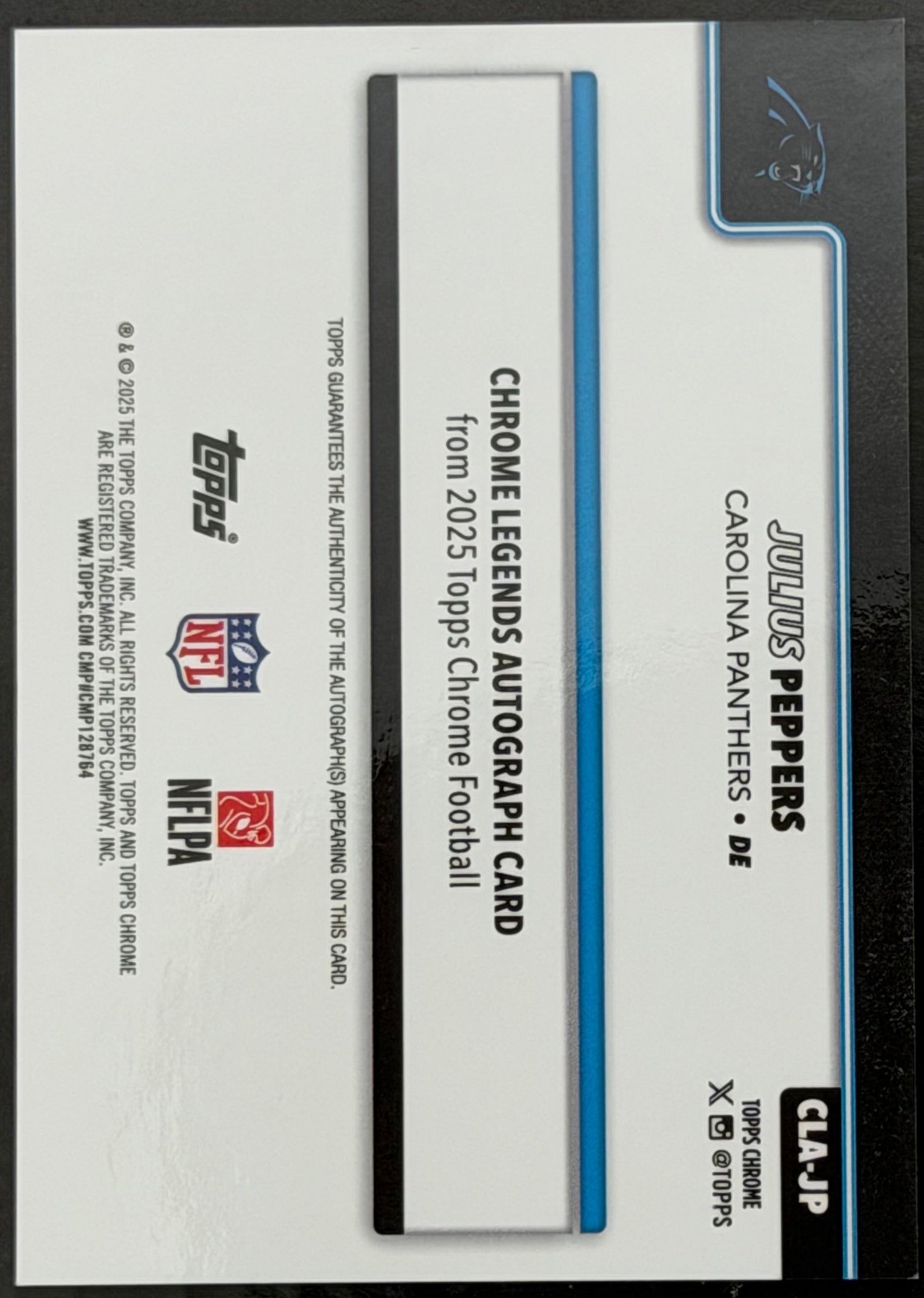 2025 Topps Chrome Julius Peppers Auto /25 True Orange!