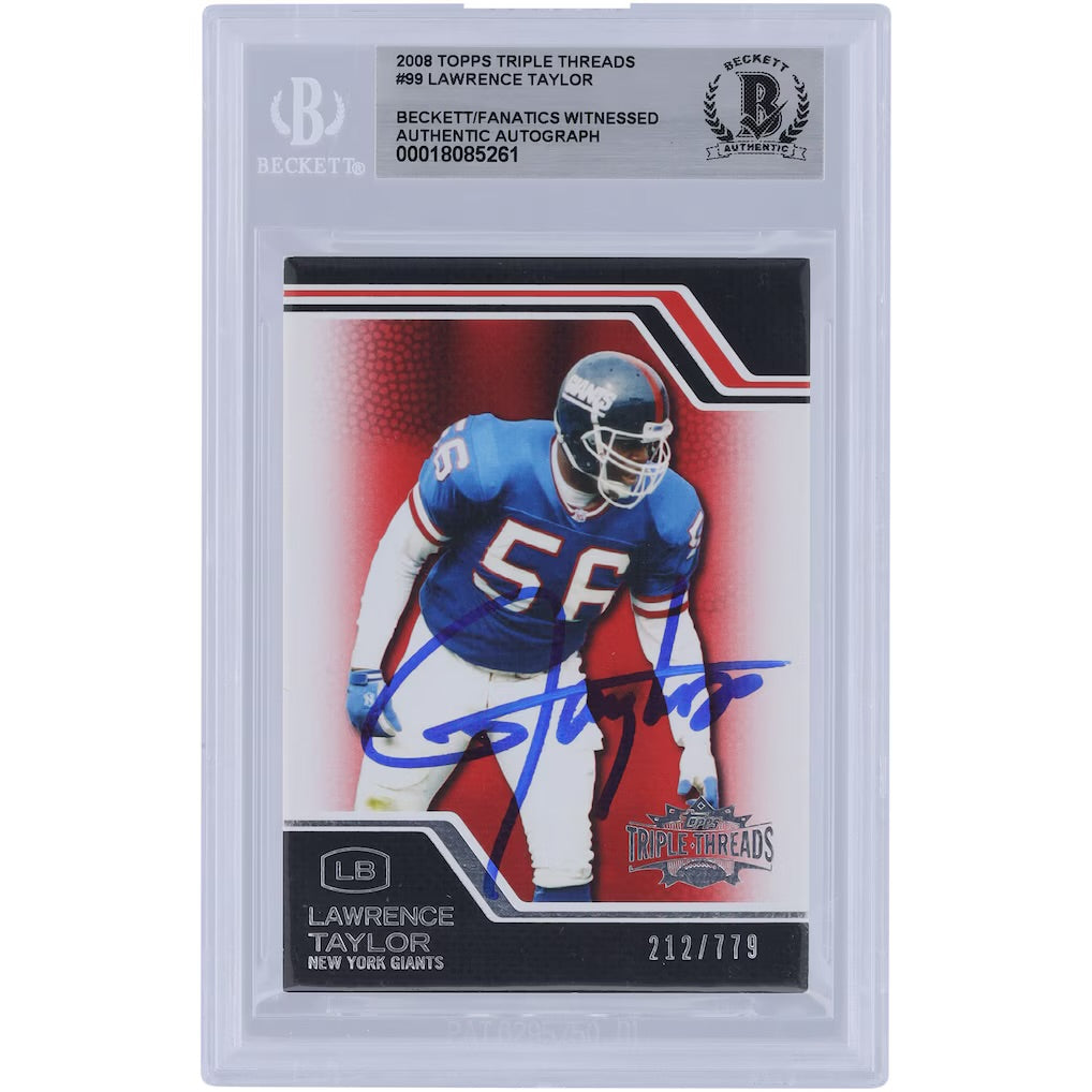 2008 Topps Triple Threads Lawrence Taylor Autograph #/779 Beckett Fanatics Authentic
