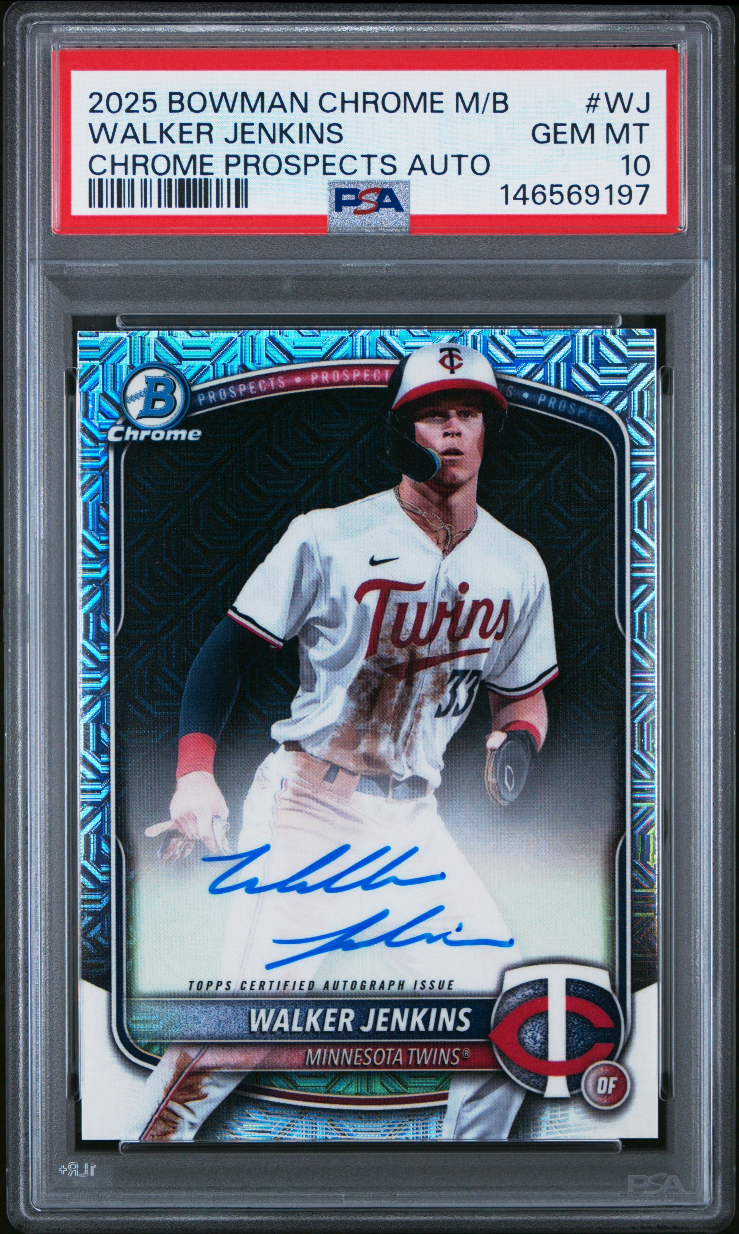 2025 Bowman Chrome Mega Box Chrome Prospects Autographs Wj Walker Jenkins PSA 10