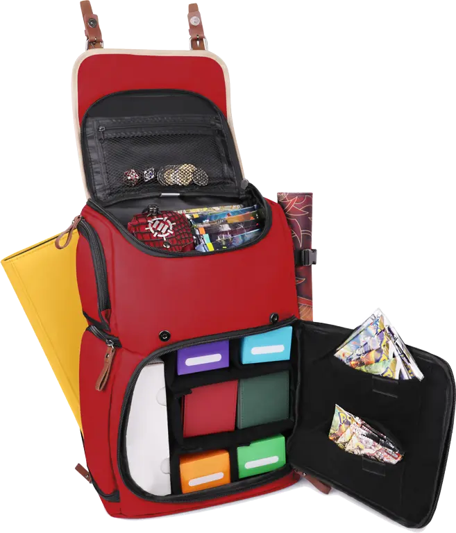 ENHANCE Gaming Trading Card Storage Backpack Red