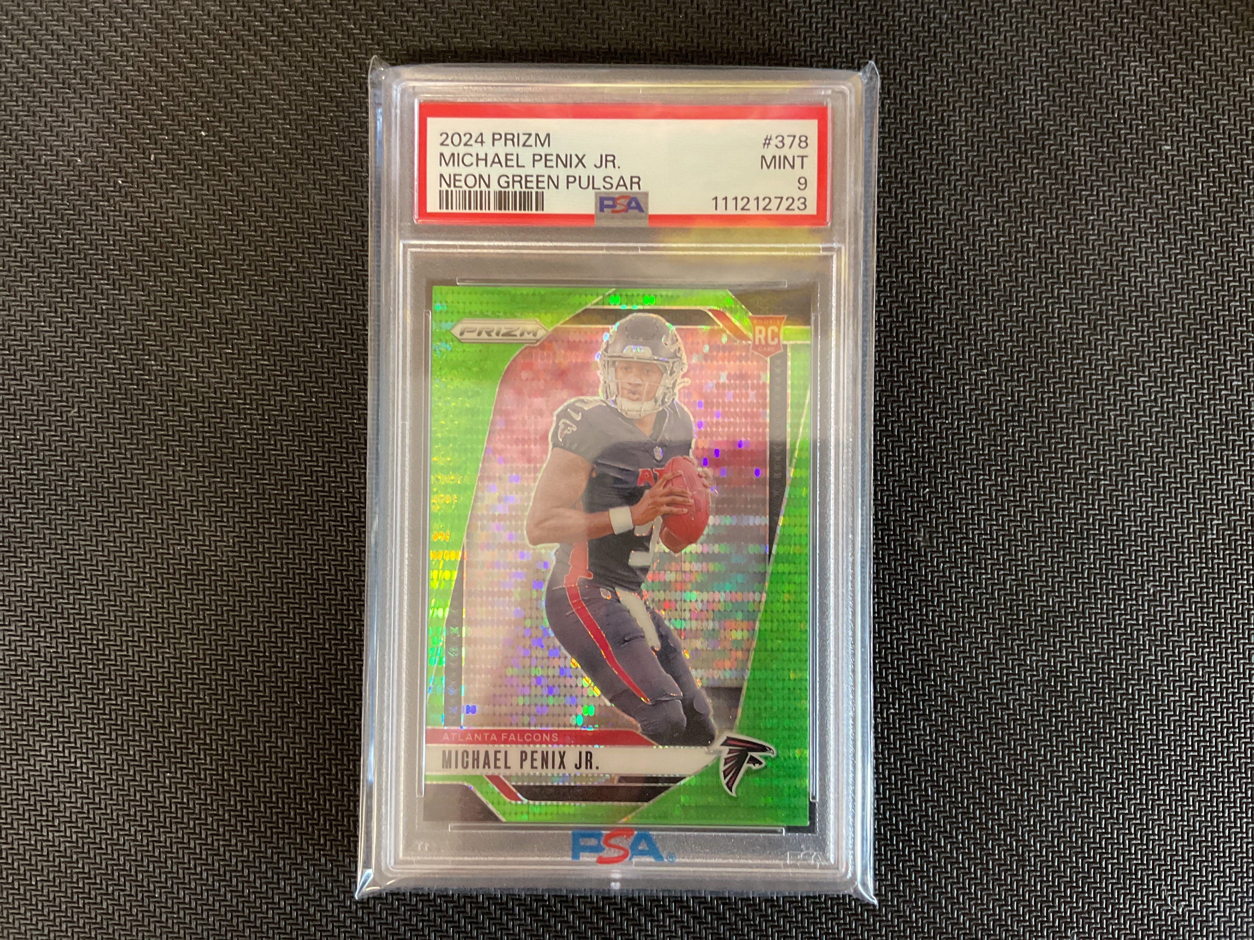 2024 PRIZM Football - Michael Penix Jr. Neon Green Pulsar #378 PSA 9