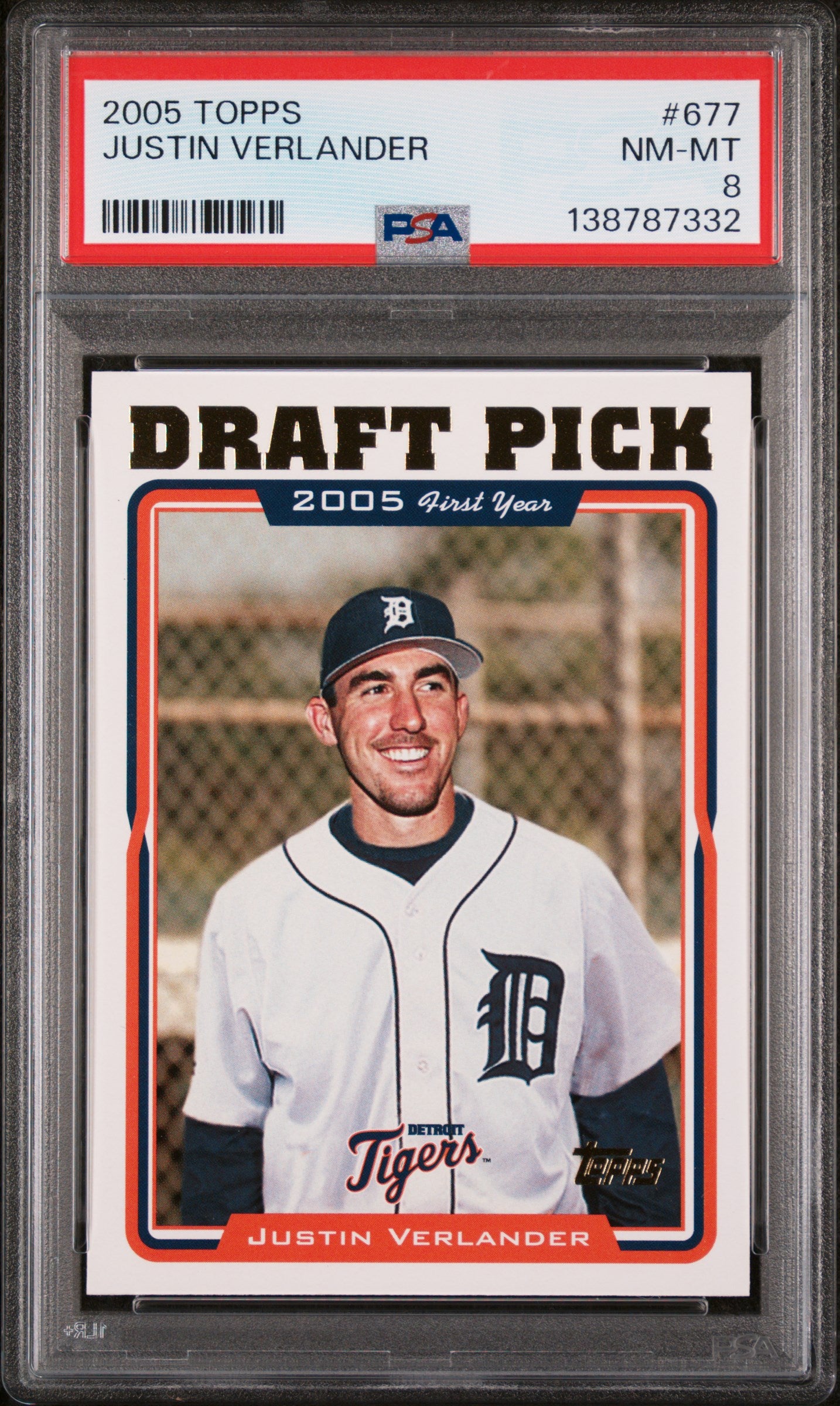 2005 Topps 677 Justin Verlander  PSA 8