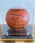 Wilt Chamberlain / Bill Russell Autographed Spalding "Legendary Rivals"  /1000 Basketball - Mounted Memories COA
