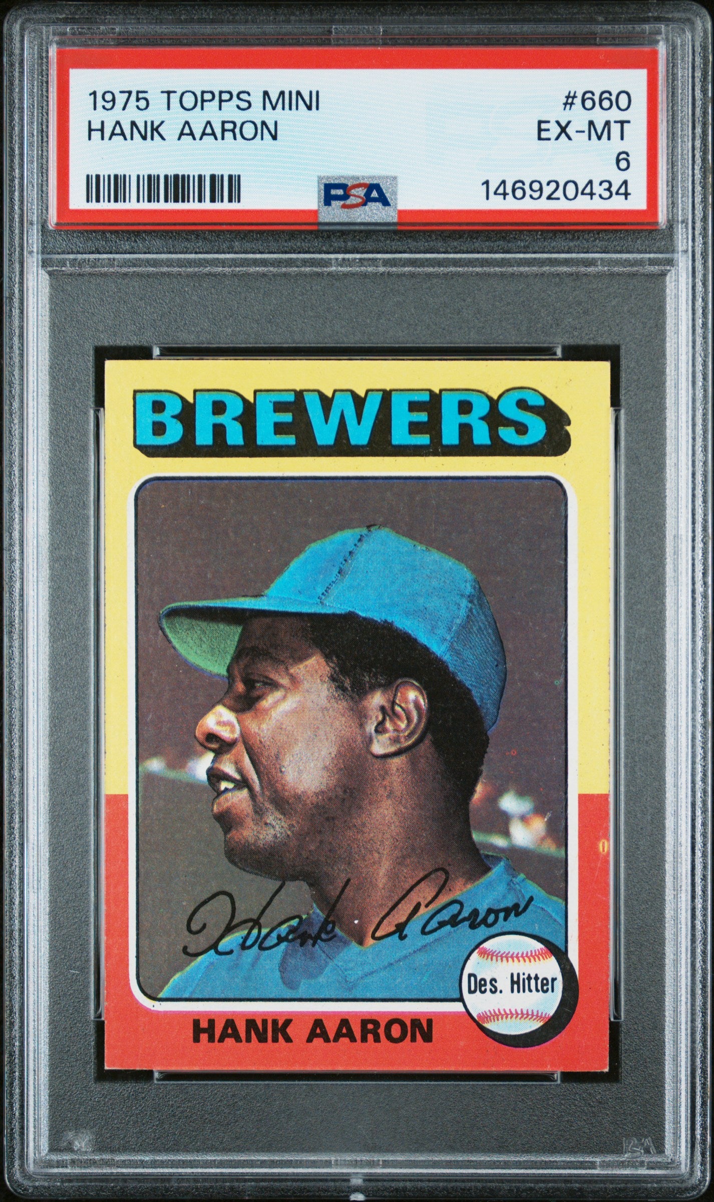 1975 Topps Mini 660 Hank Aaron PSA 6