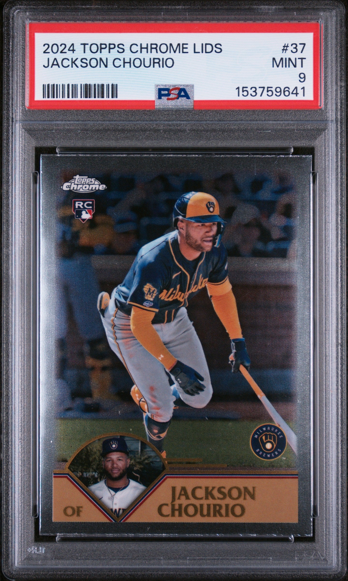 2024 TOPPS CHROME LIDS 37 JACKSON CHOURIO PSA 9 - front