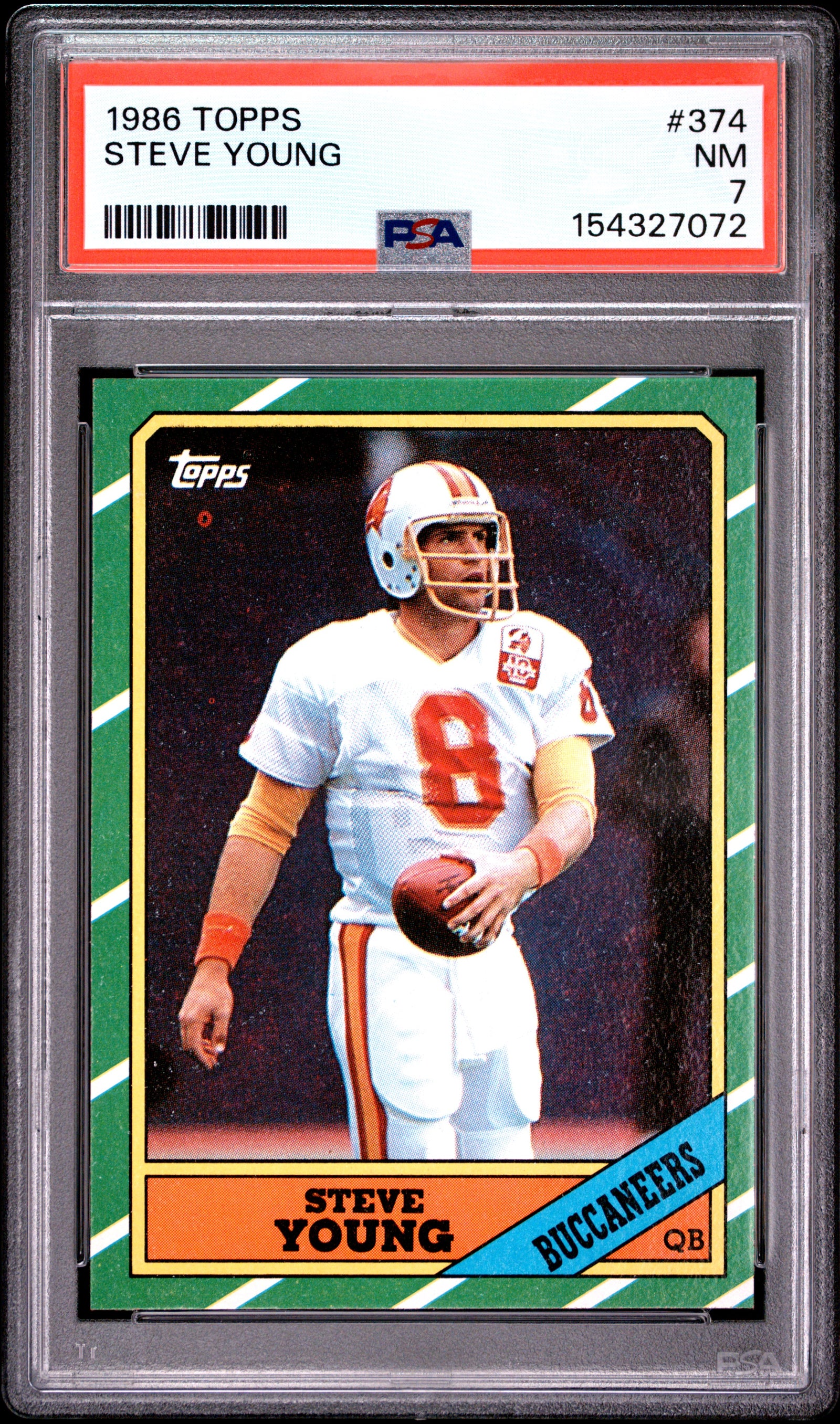 1986 TOPPS 374 STEVE YOUNG PSA 7 - front