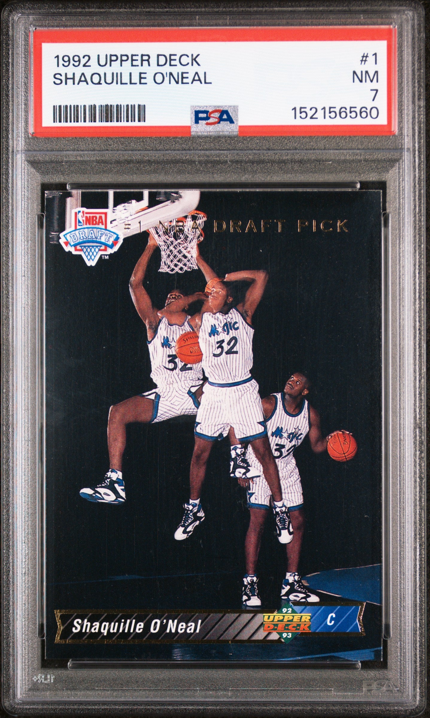1992 UPPER DECK 1 SHAQUILLE O'NEAL PSA 7 - front