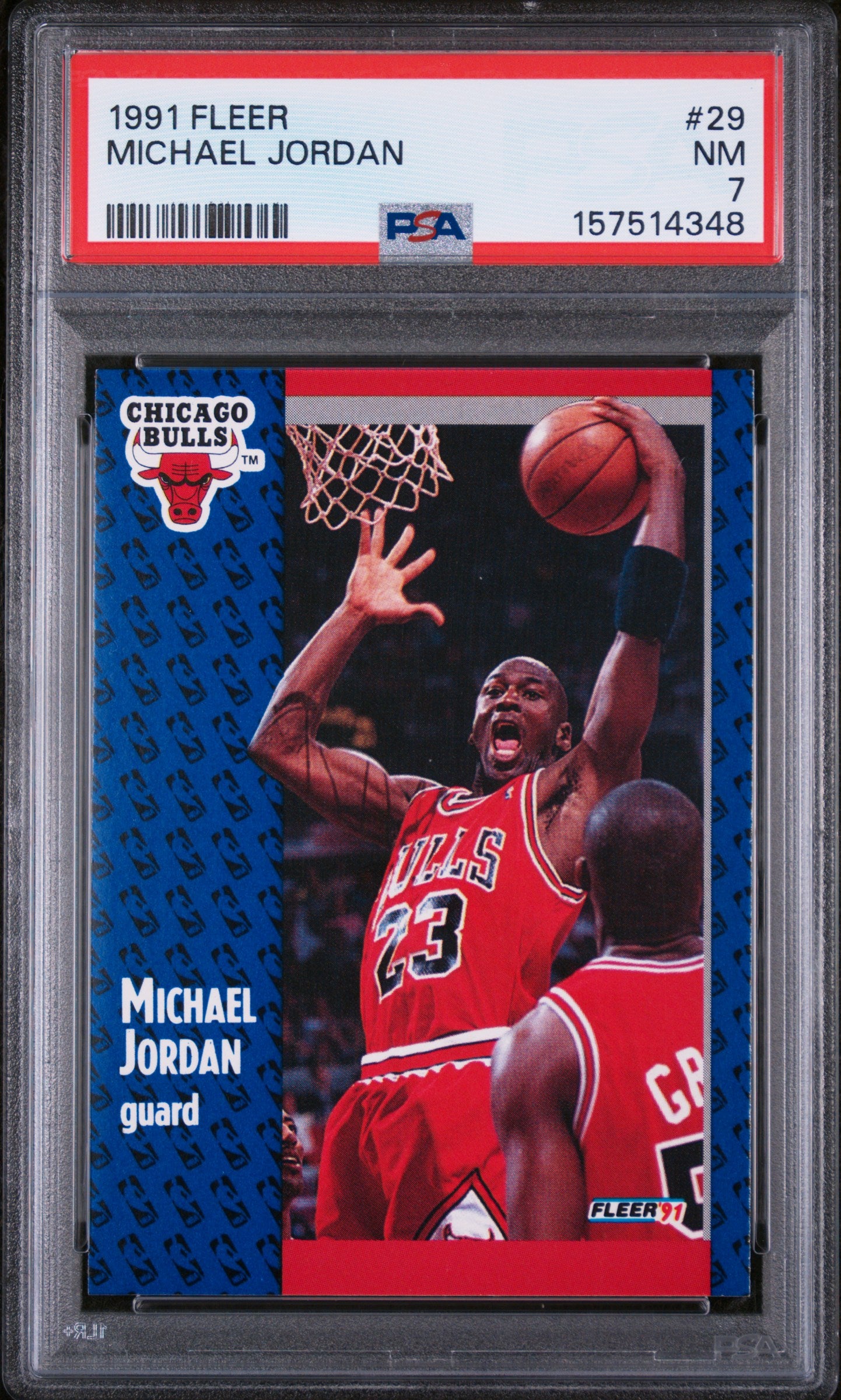 1991 FLEER 29 MICHAEL JORDAN PSA 7 - front