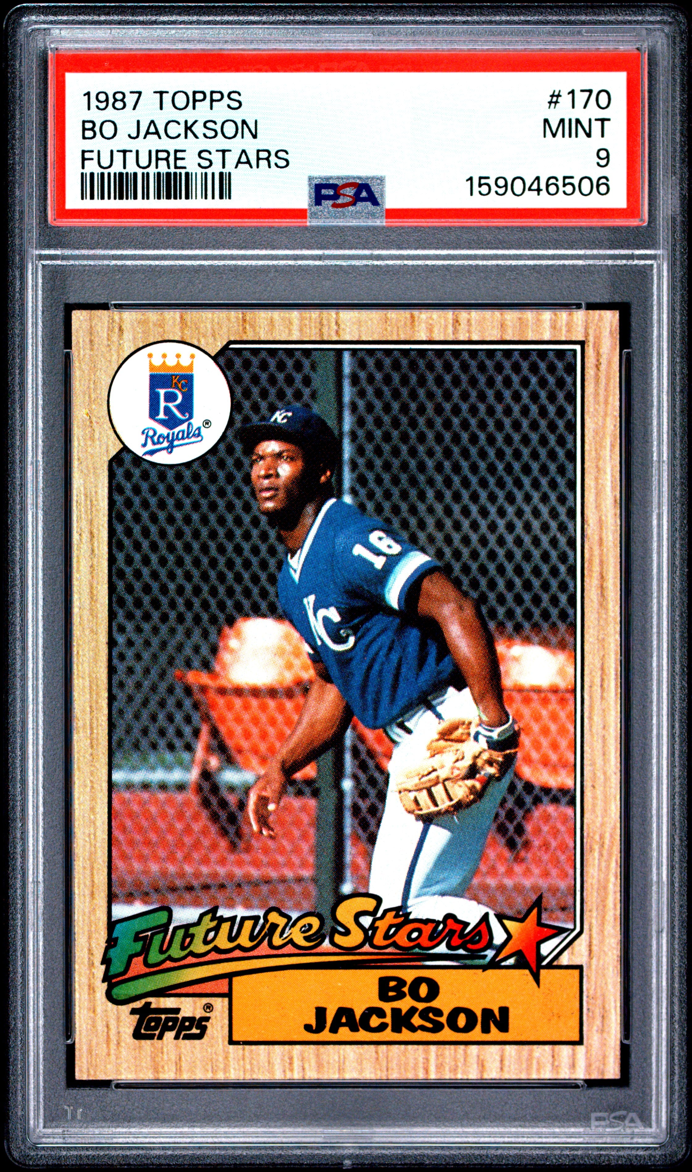 1987 TOPPS 170 BO JACKSON FUTURE STARS PSA 9 - front