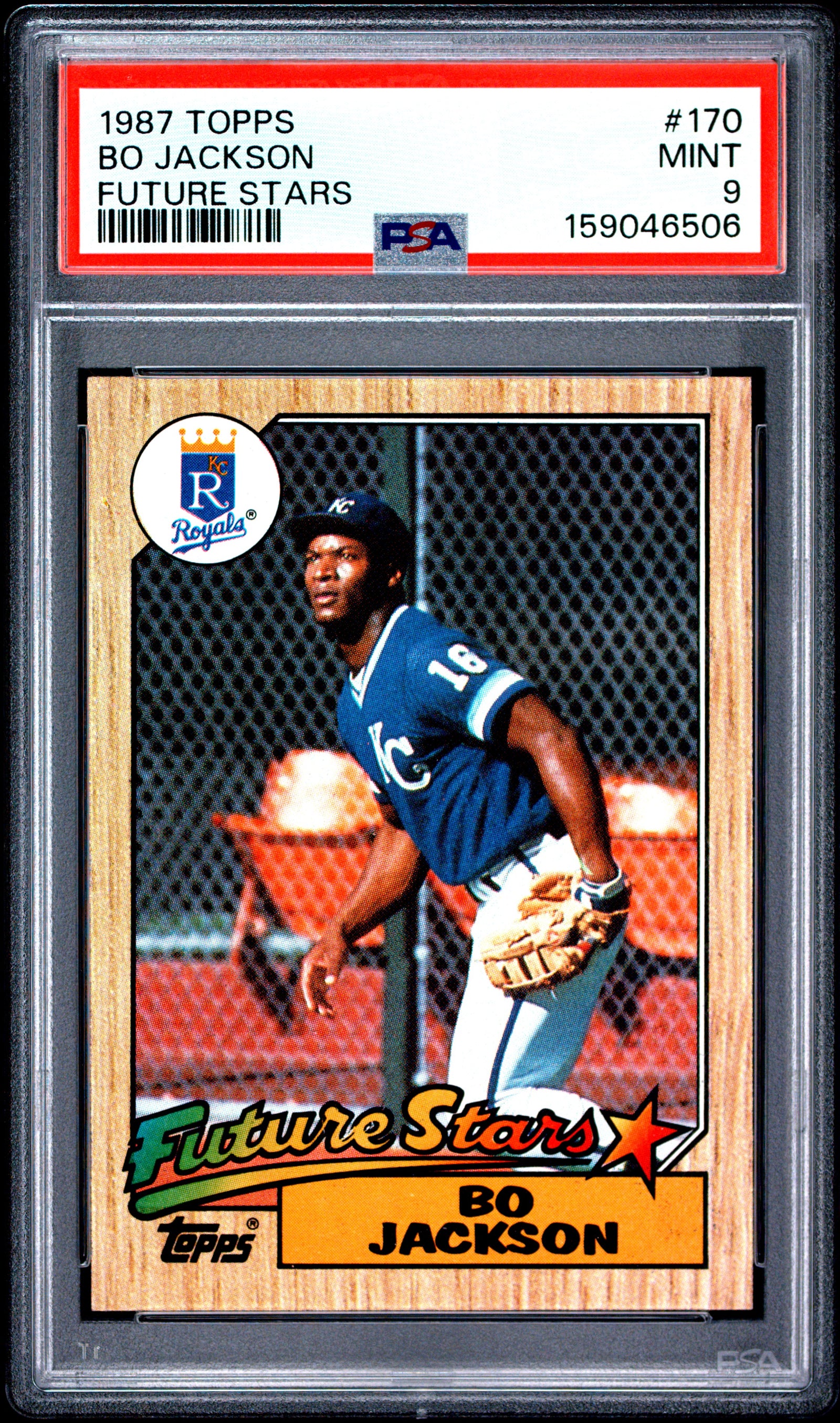 1987 TOPPS 170 BO JACKSON FUTURE STARS PSA 9 - front