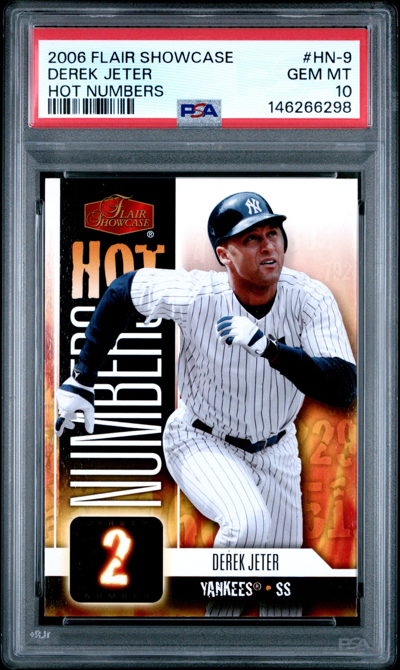 2006 Flair Showcase Hot Numbers Hn-9 Derek Jeter PSA 10